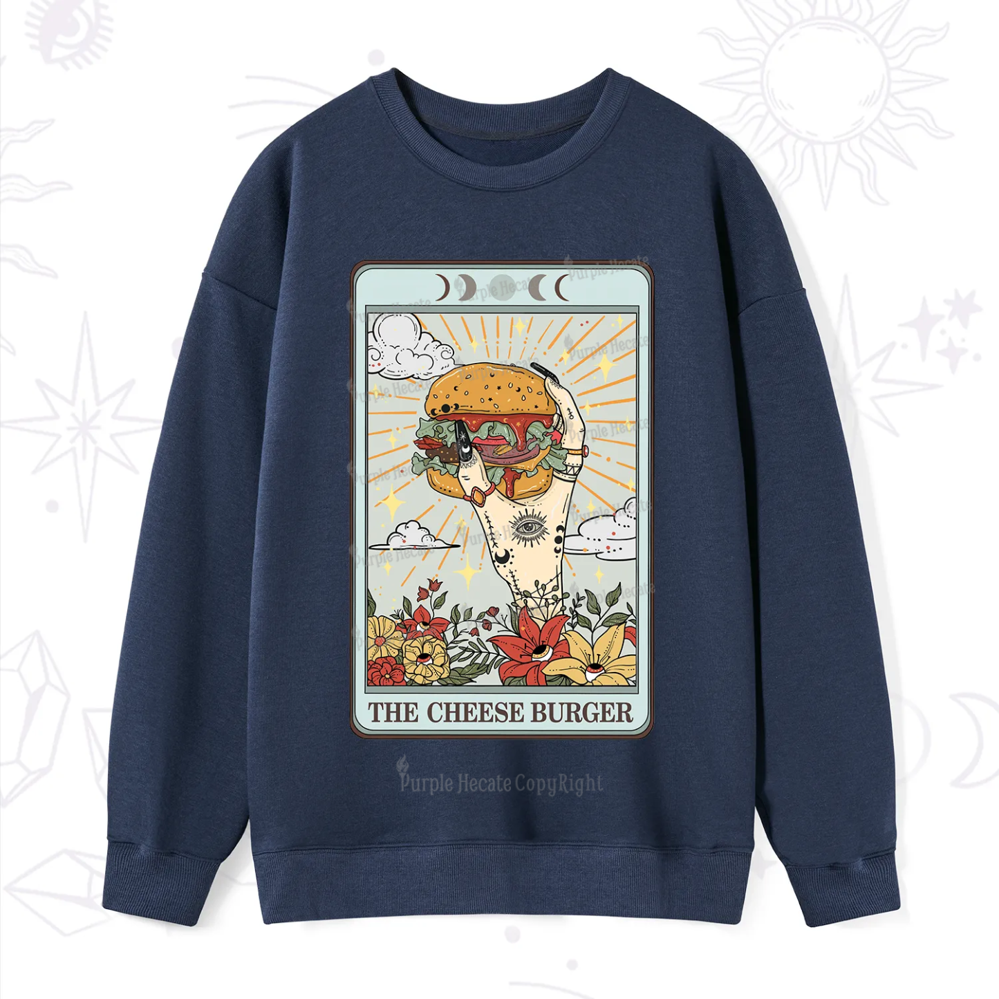 Purplehecate The Cheese Burger Tarot Sweatshirt