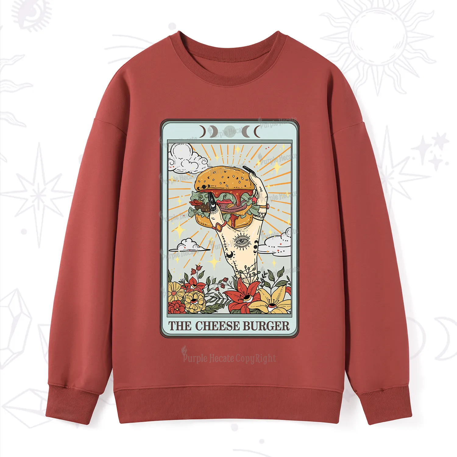 Purplehecate The Cheese Burger Tarot Sweatshirt