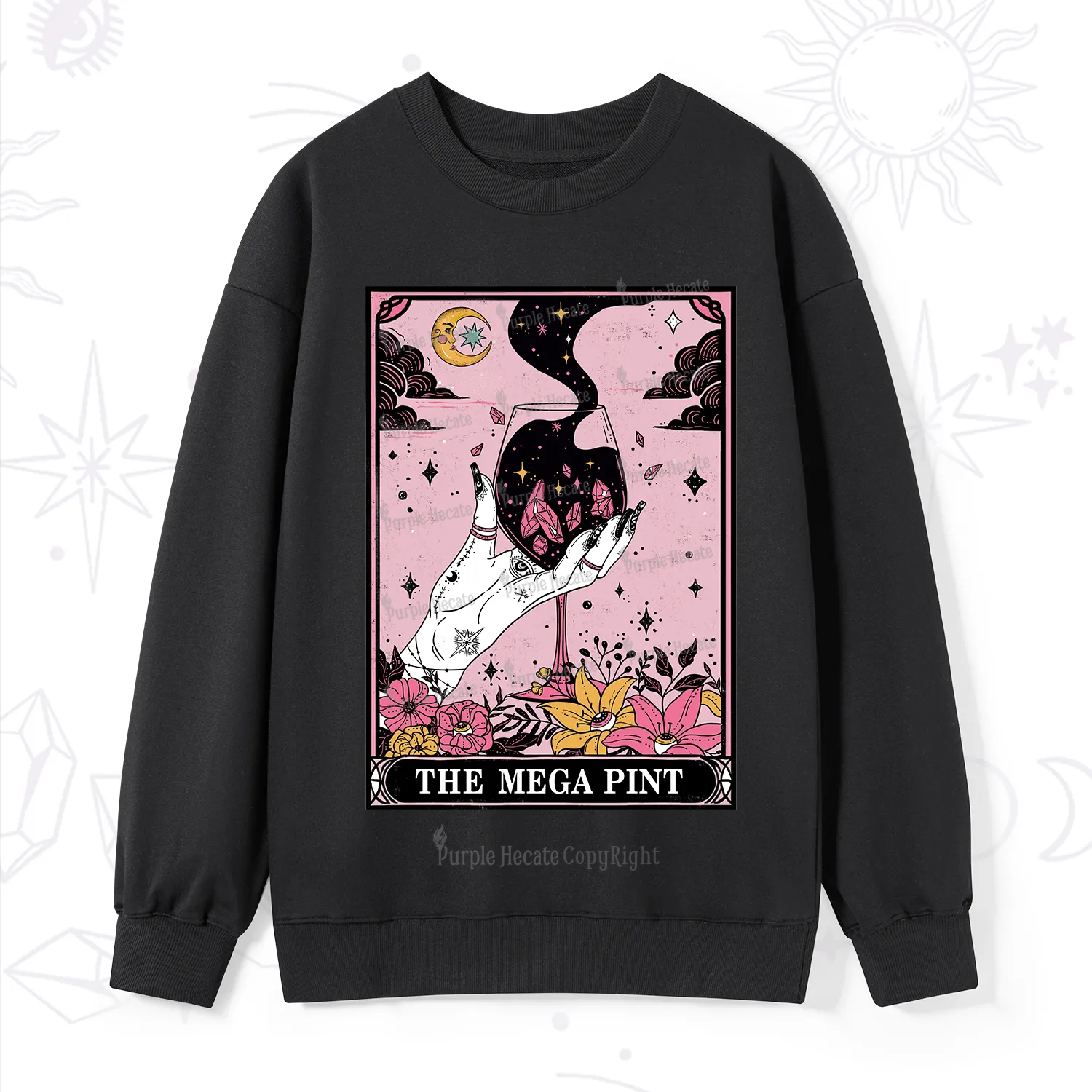 Purplehecate The Mega Pint Tarot Card Sweatshirt