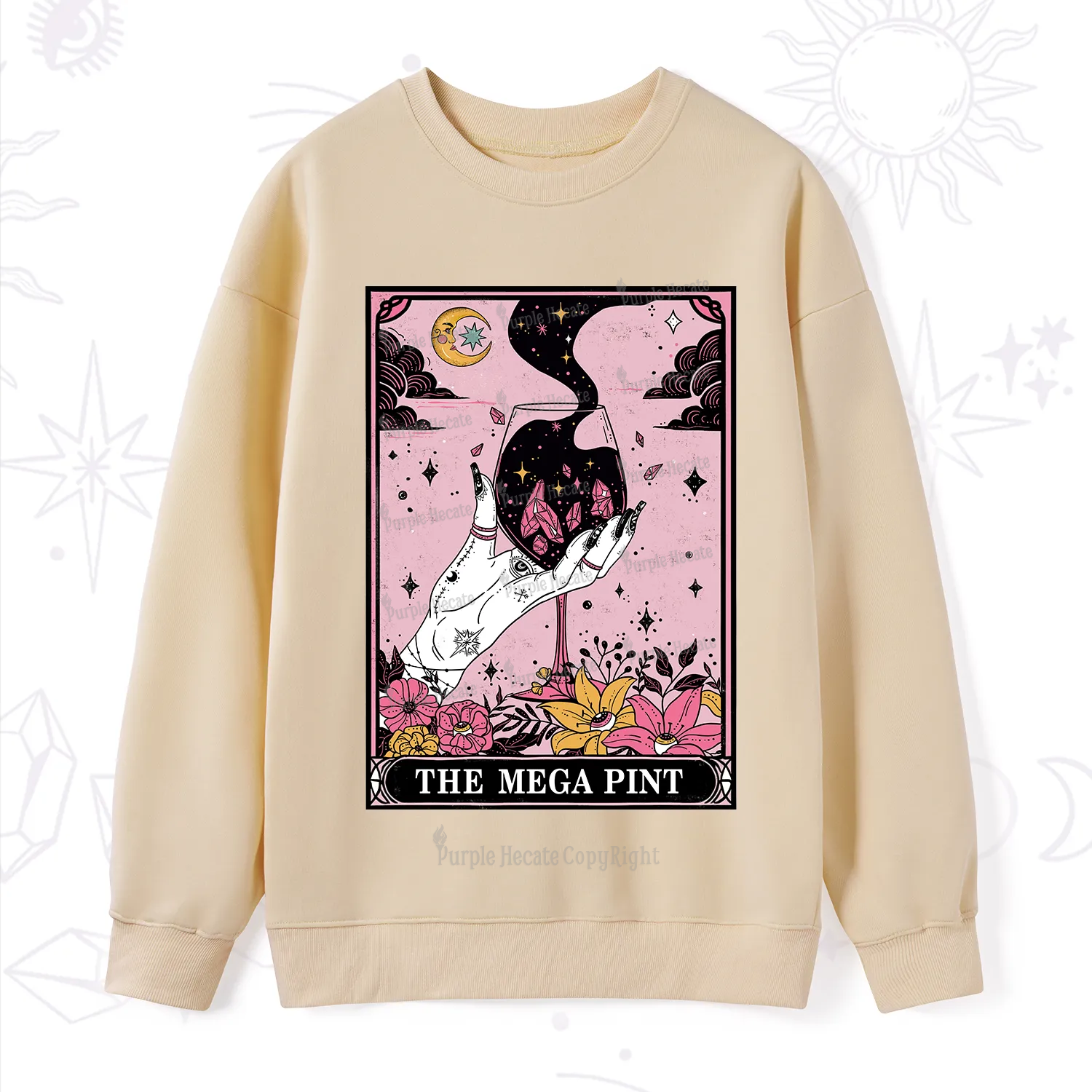 Purplehecate The Mega Pint Tarot Card Sweatshirt