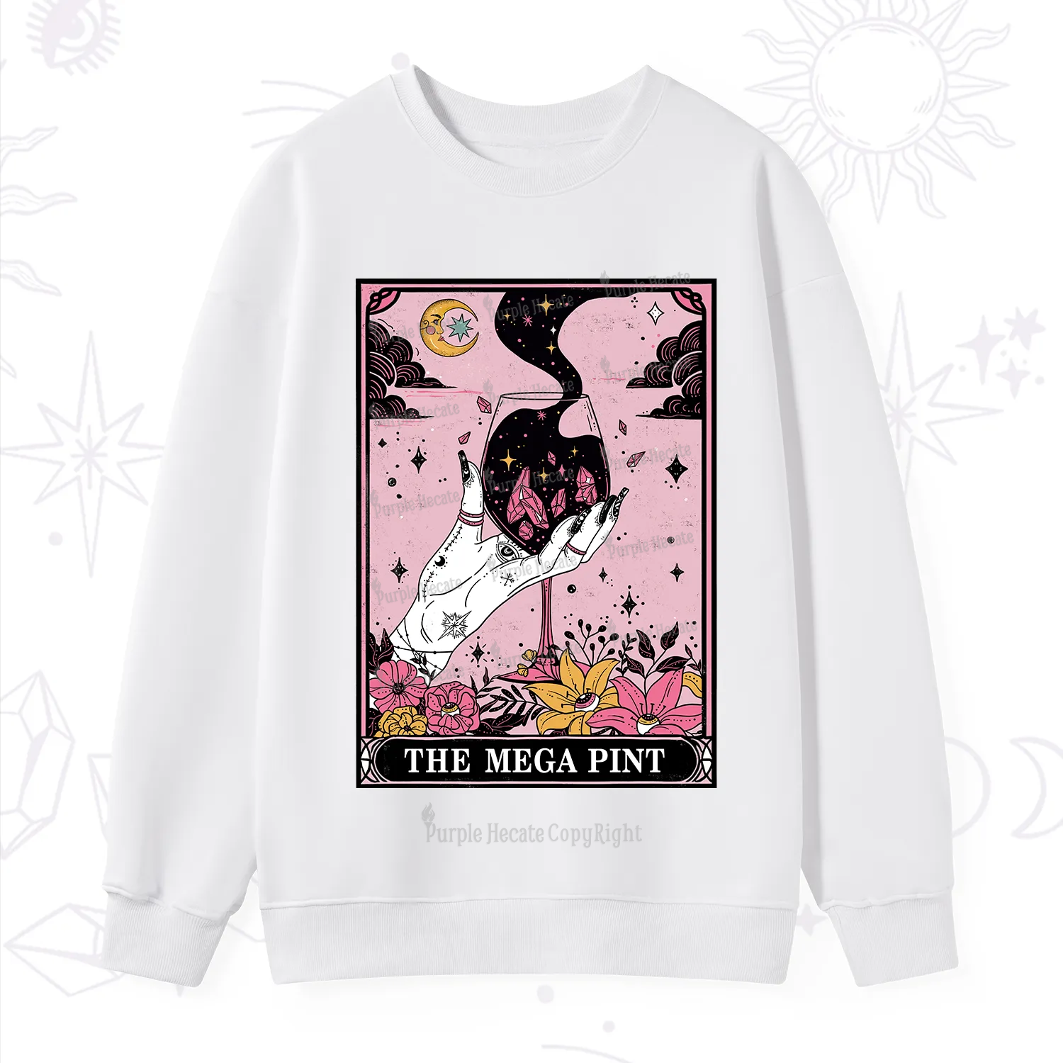 Purplehecate The Mega Pint Tarot Card Sweatshirt