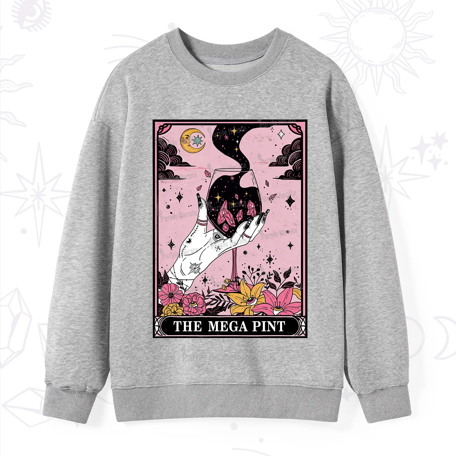 Purplehecate The Mega Pint Tarot Card Sweatshirt