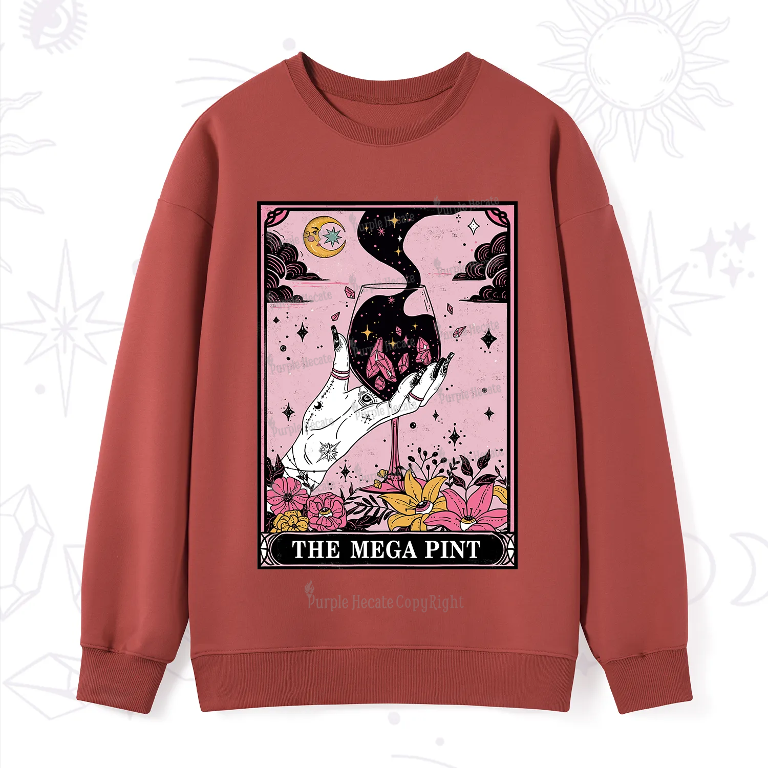Purplehecate The Mega Pint Tarot Card Sweatshirt