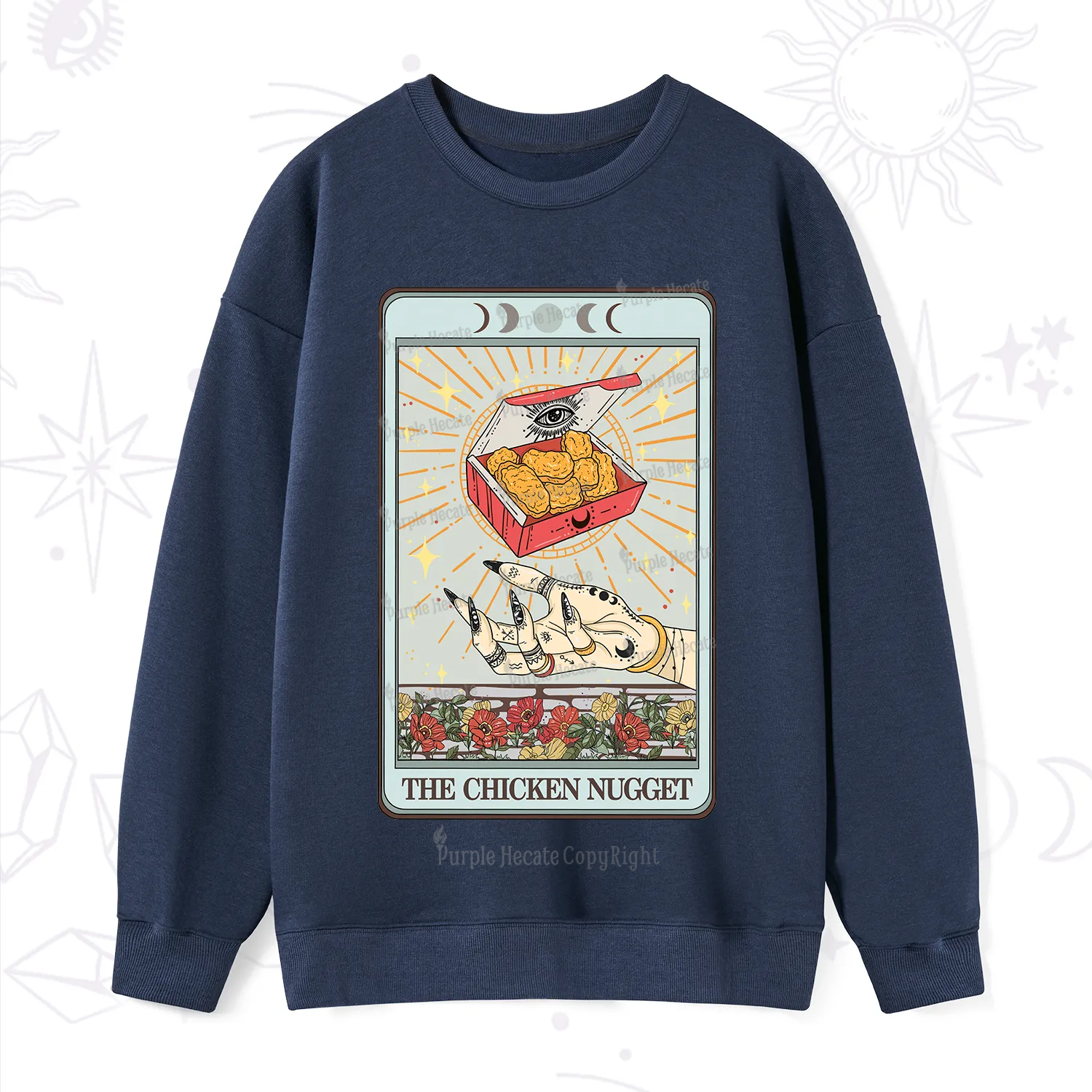 Purplehecate The Chicken Nugget Tarot Card Sweatshirt