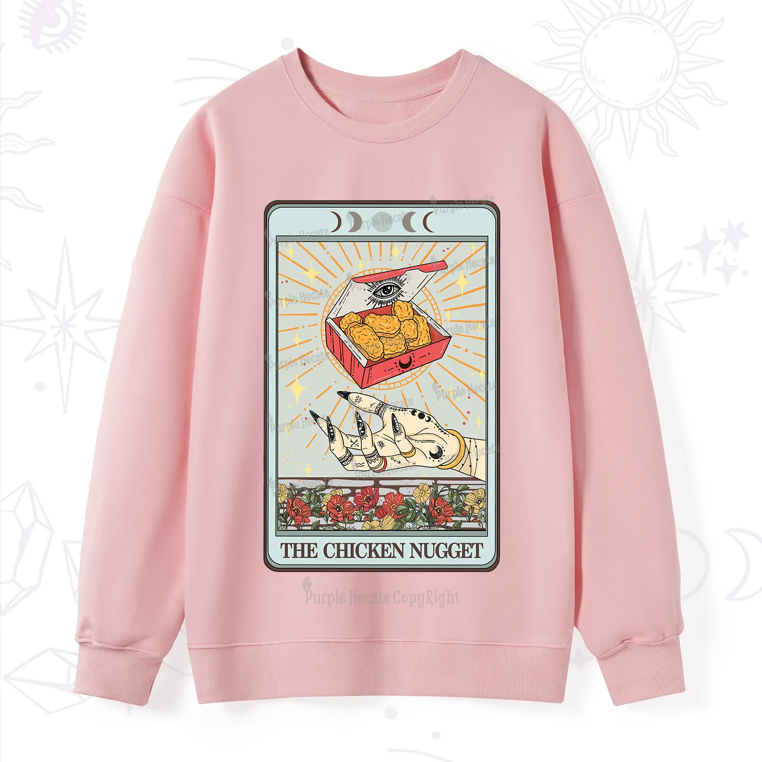 Purplehecate The Chicken Nugget Tarot Card Sweatshirt