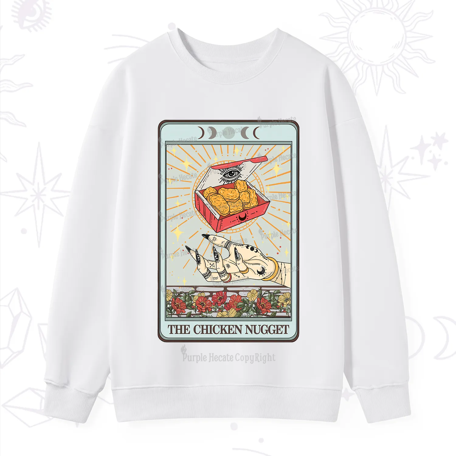 Purplehecate The Chicken Nugget Tarot Card Sweatshirt