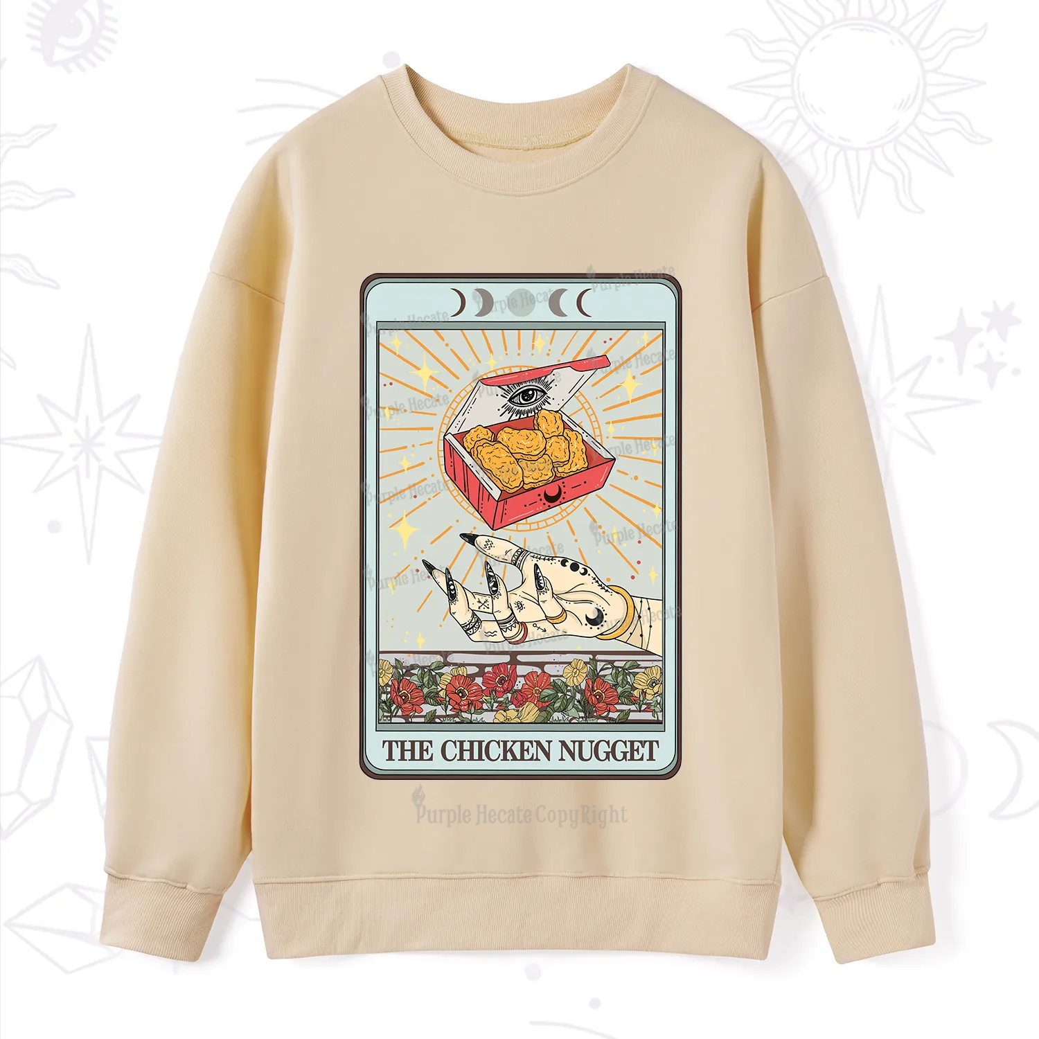 Purplehecate The Chicken Nugget Tarot Card Sweatshirt