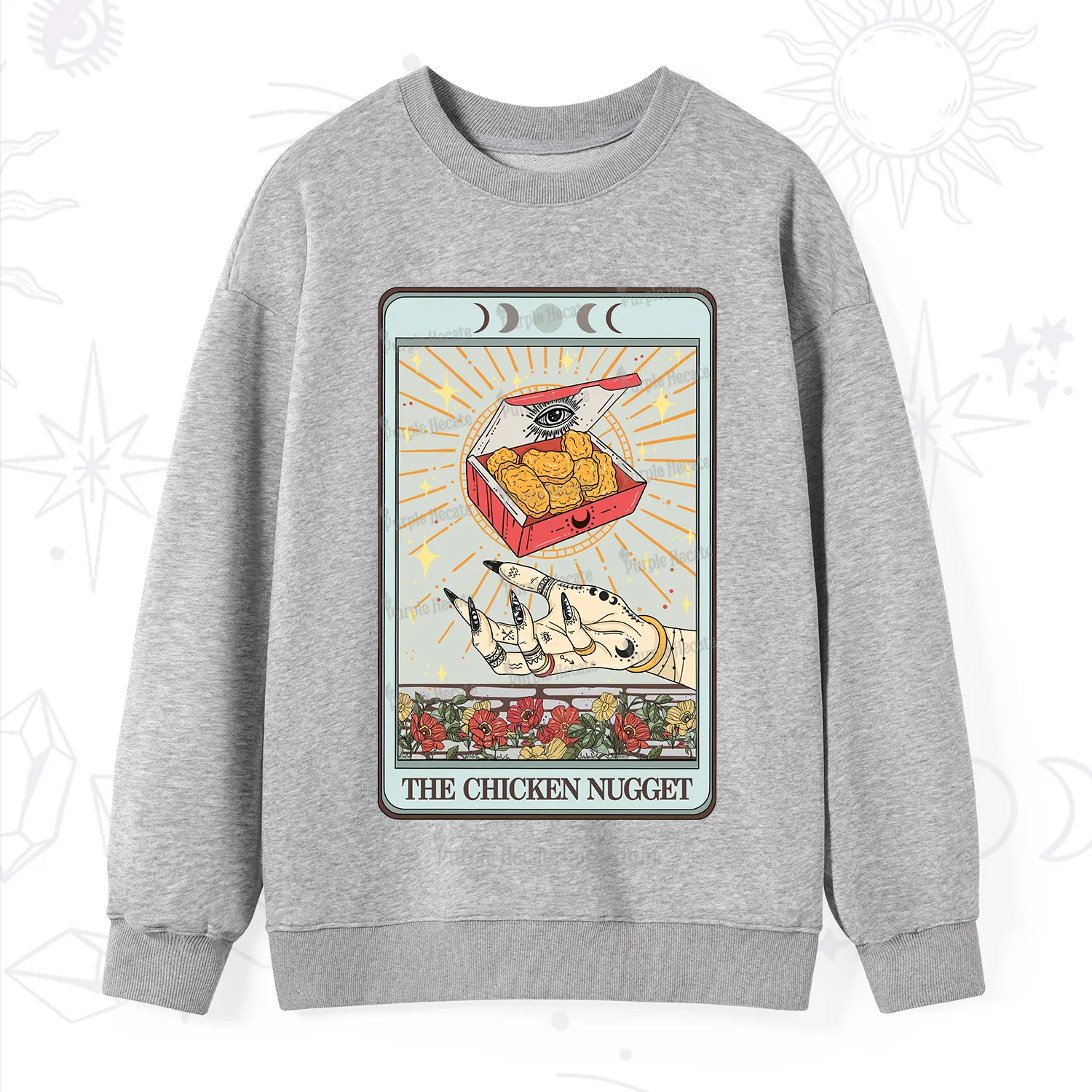 Purplehecate The Chicken Nugget Tarot Card Sweatshirt