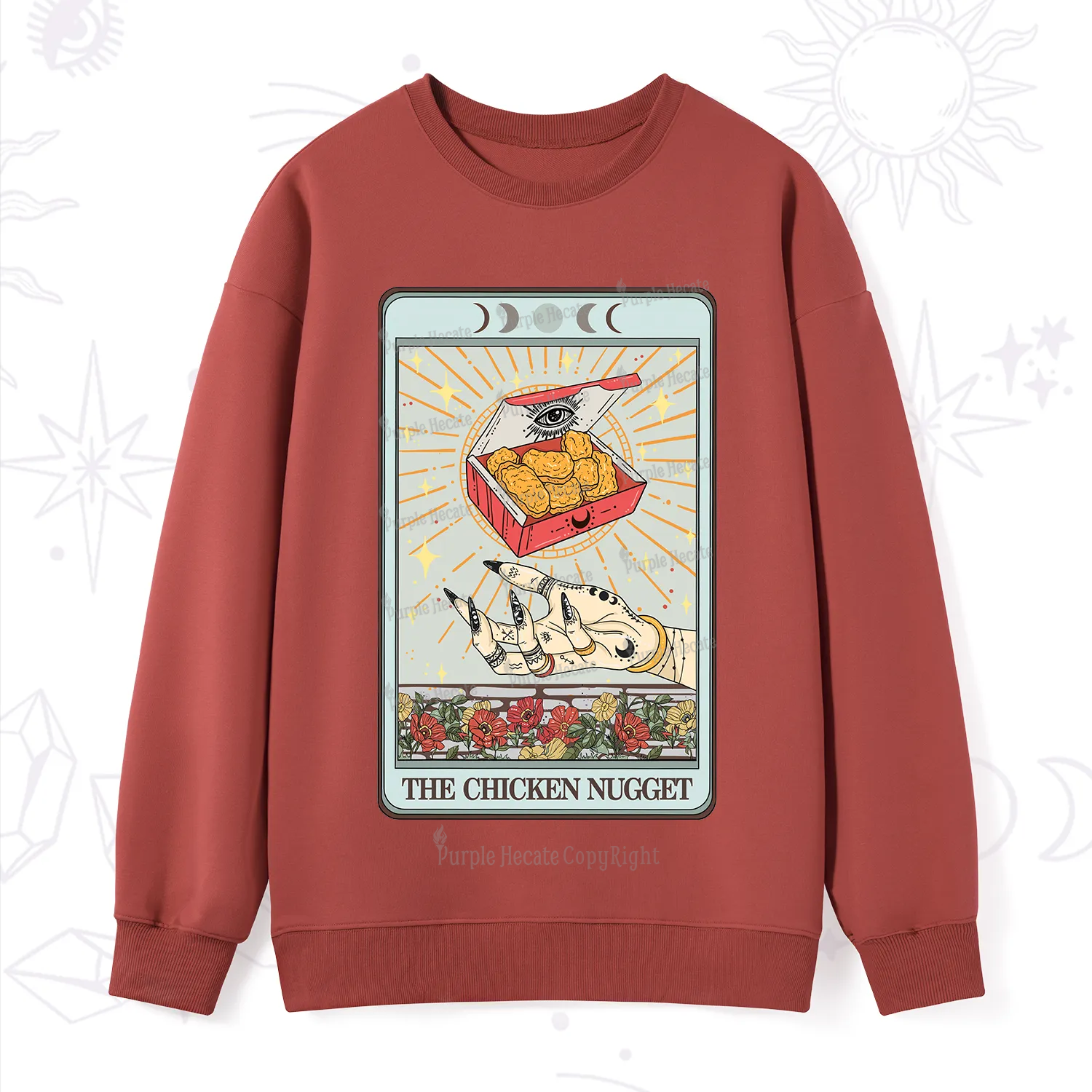 Purplehecate The Chicken Nugget Tarot Card Sweatshirt