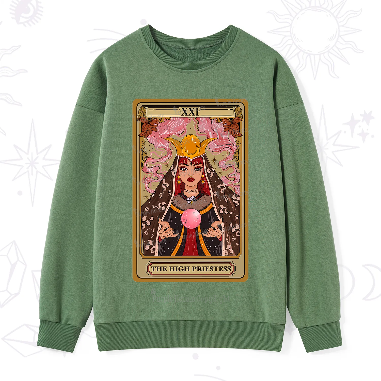 Purplehecate The High Priestess Prophecy Tarot Sweatshirt