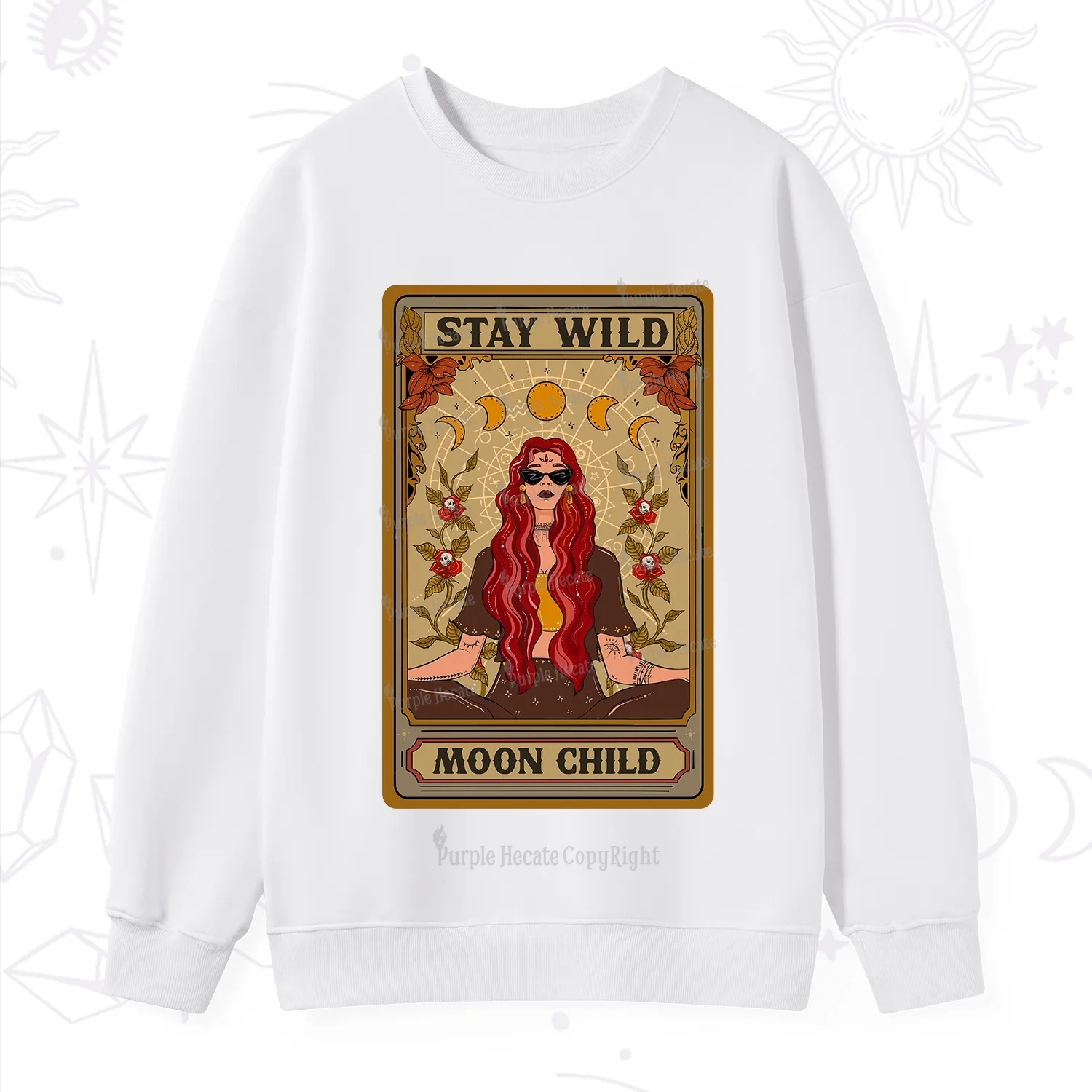 Purplehecate The Stay Wild Moon Child Oracle Card  Sweatshirt