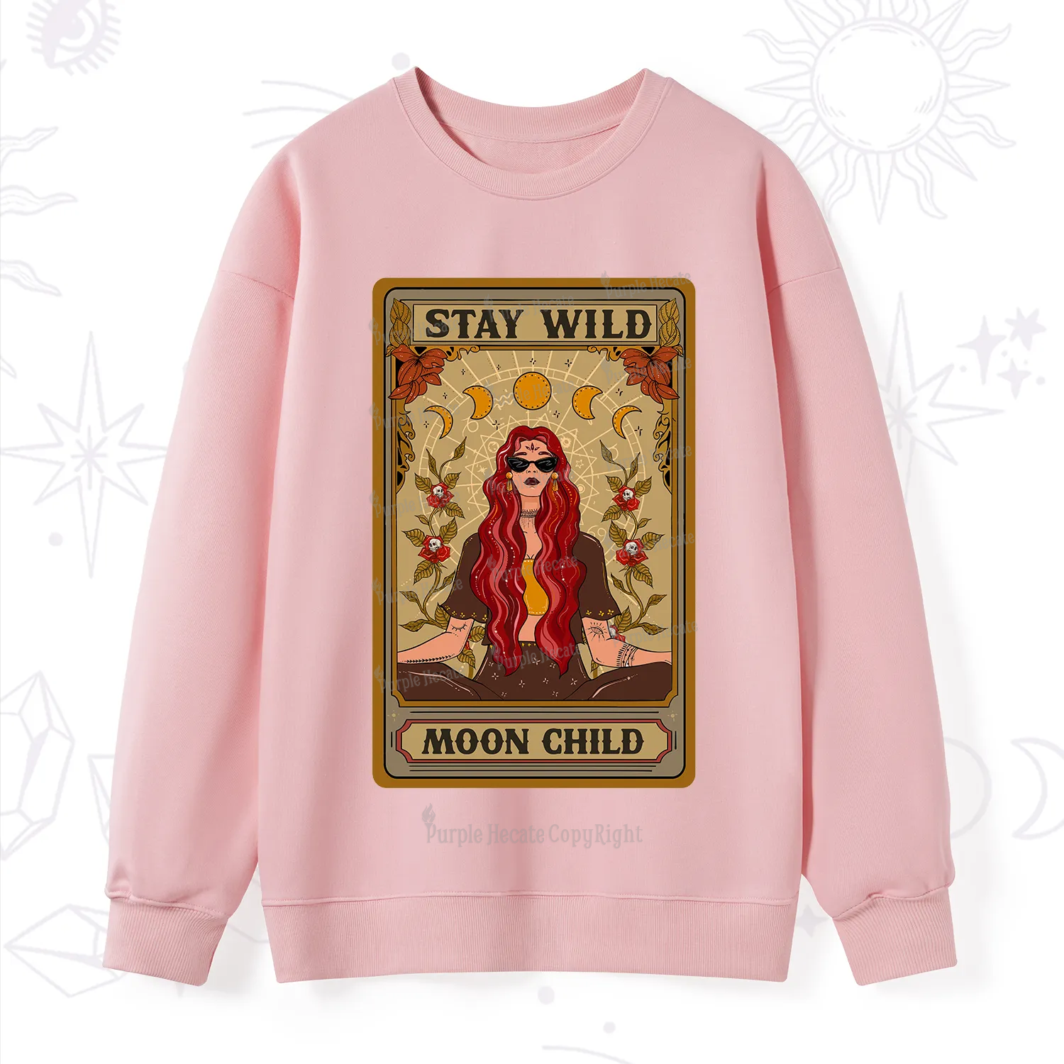Purplehecate The Stay Wild Moon Child Oracle Card  Sweatshirt