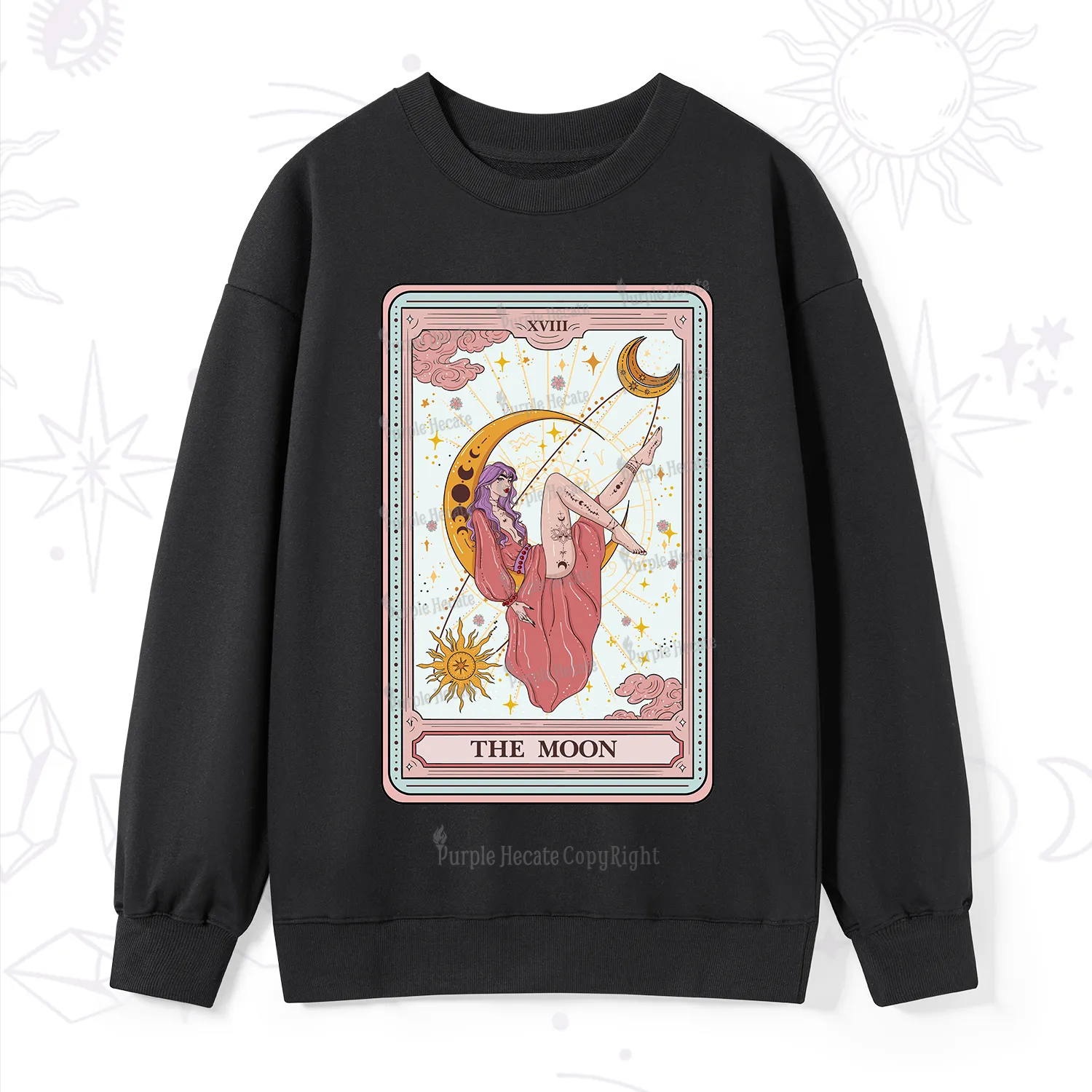 Purplehecate The Moon Tarot Sweatshirt