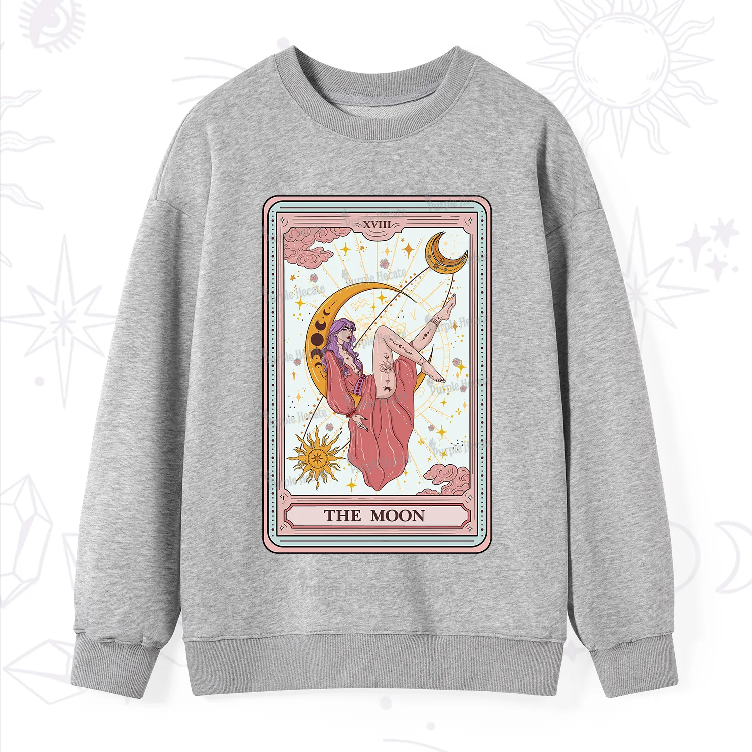 Purplehecate The Moon Tarot Sweatshirt