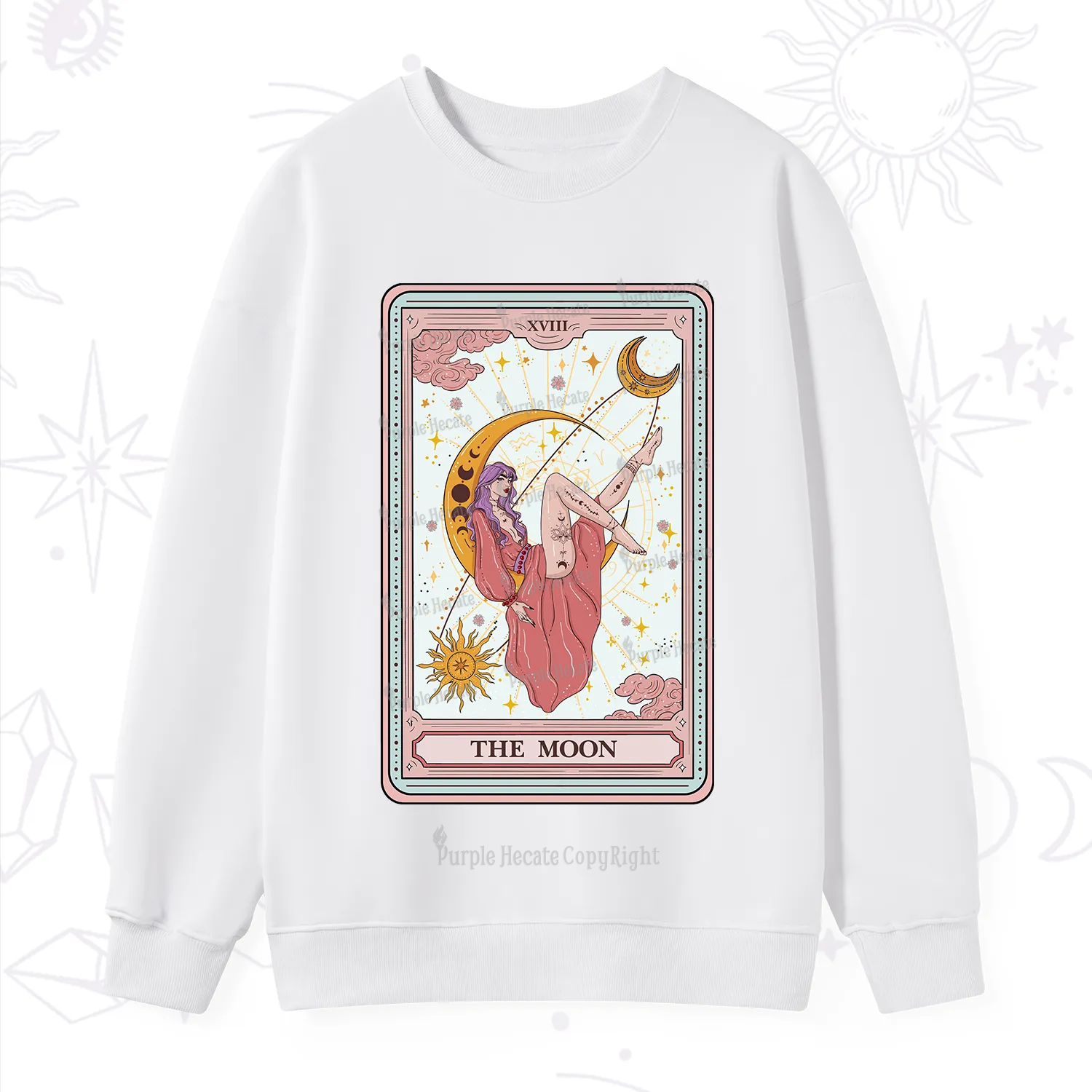 Purplehecate The Moon Tarot Sweatshirt