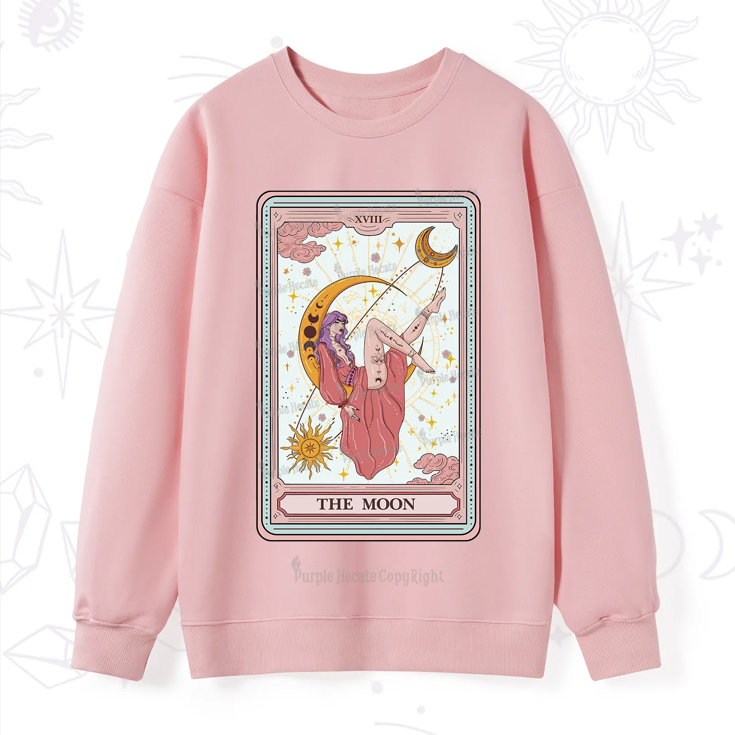 Purplehecate The Moon Tarot Sweatshirt