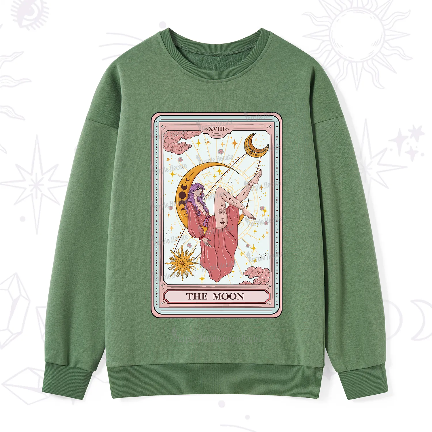 Purplehecate The Moon Tarot Sweatshirt