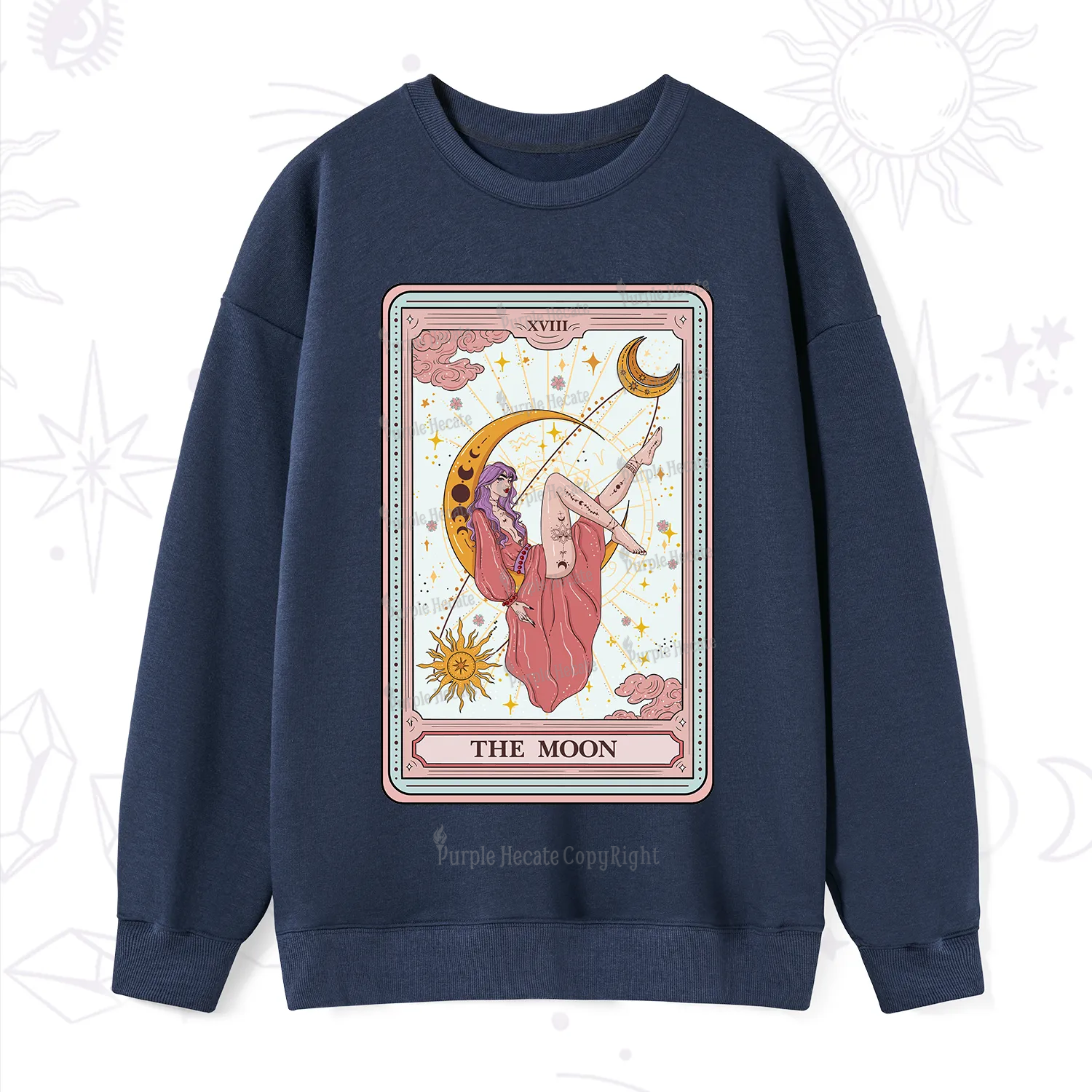 Purplehecate The Moon Tarot Sweatshirt