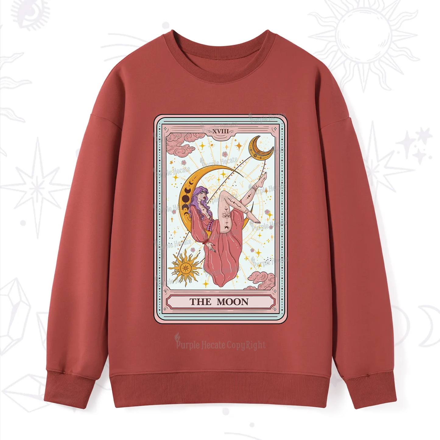 Purplehecate The Moon Tarot Sweatshirt