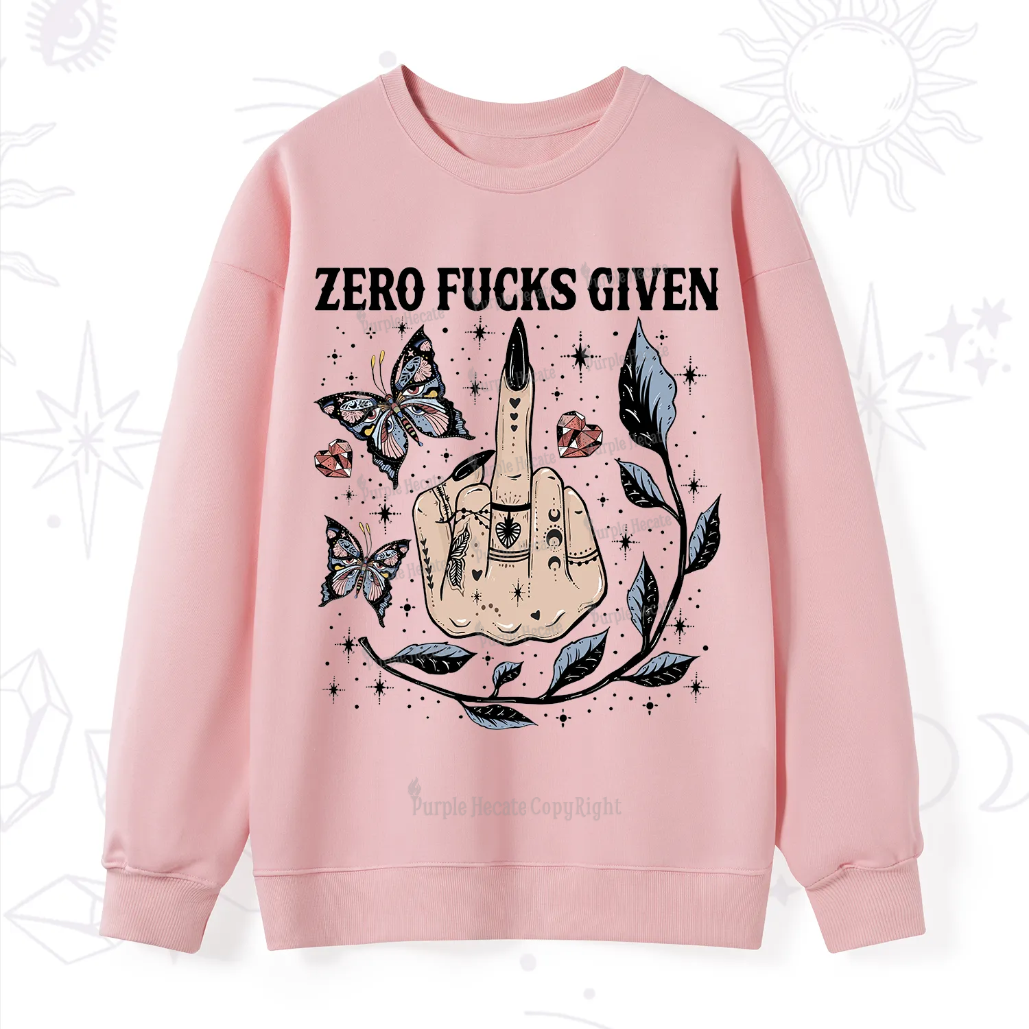 Purplehecate Zero Fucks Given Sweatshirt