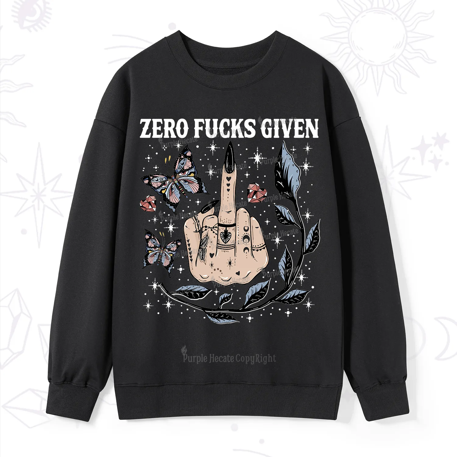 Purplehecate Zero Fucks Given Sweatshirt