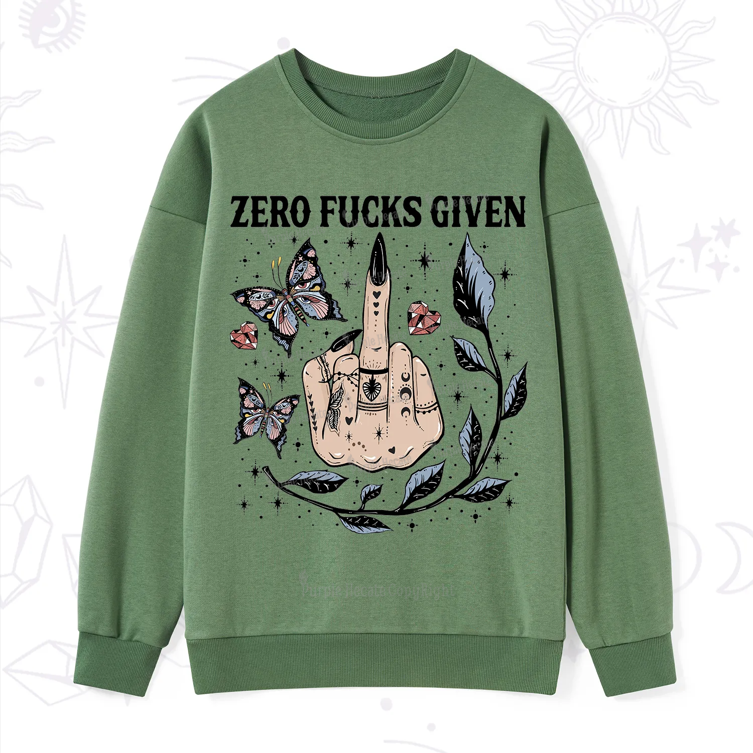 Purplehecate Zero Fucks Given Sweatshirt
