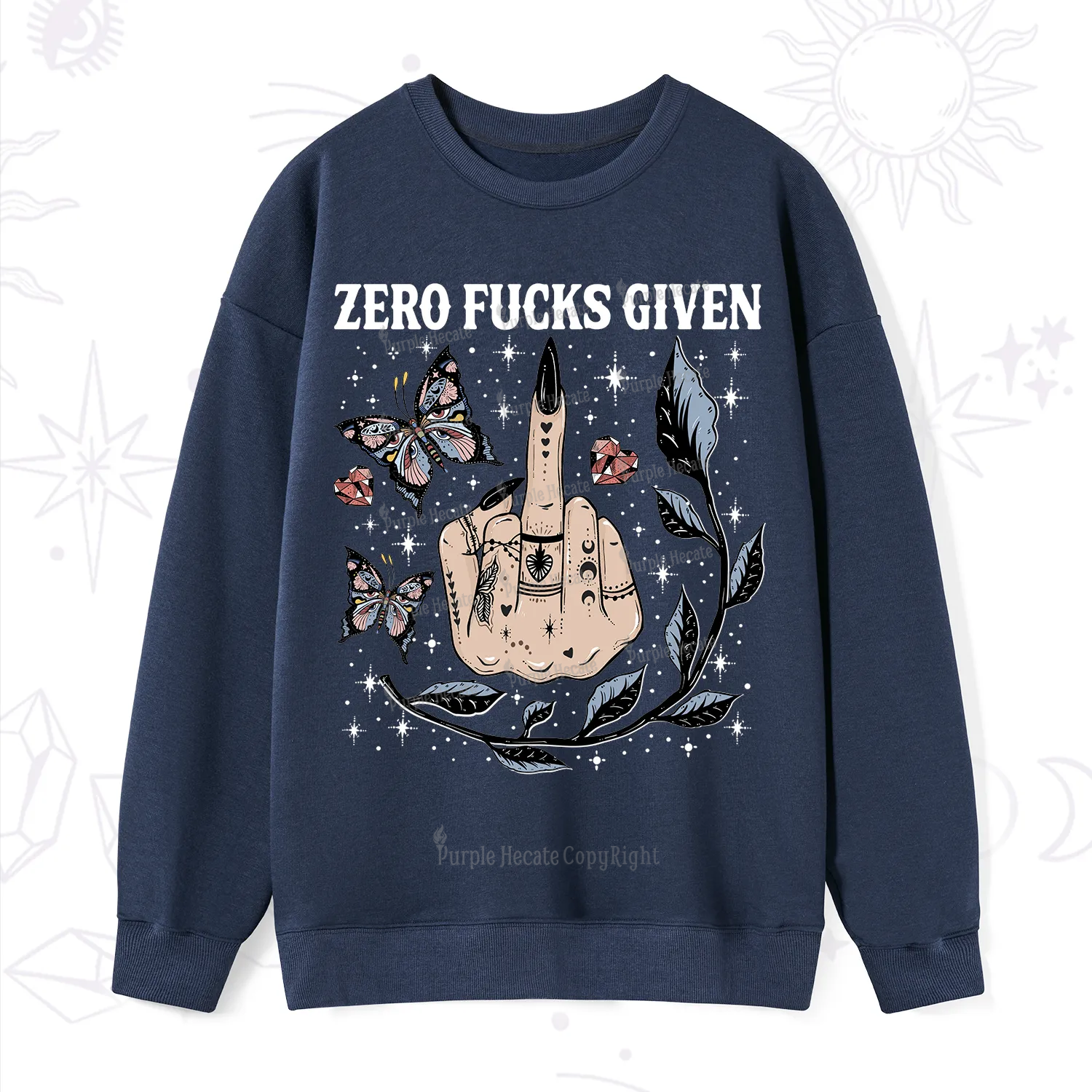 Purplehecate Zero Fucks Given Sweatshirt