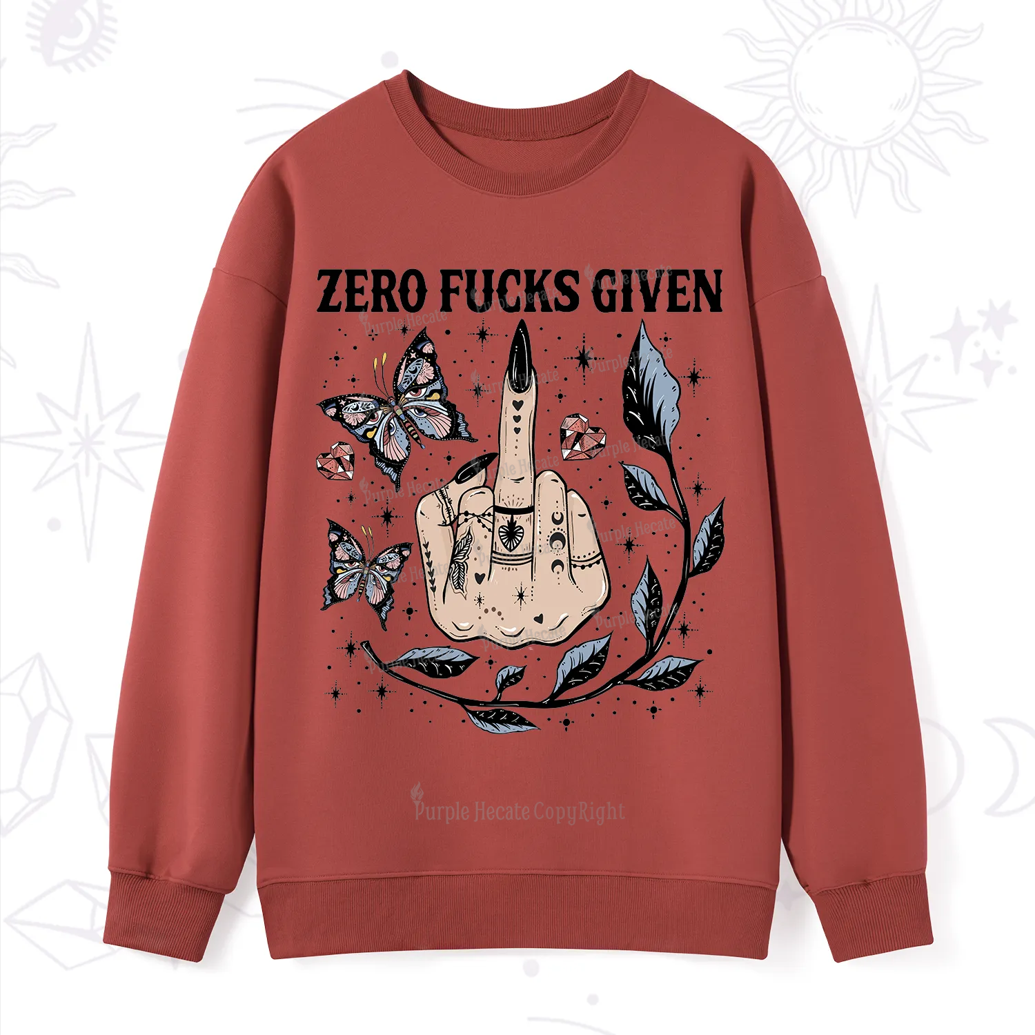 Purplehecate Zero Fucks Given Sweatshirt