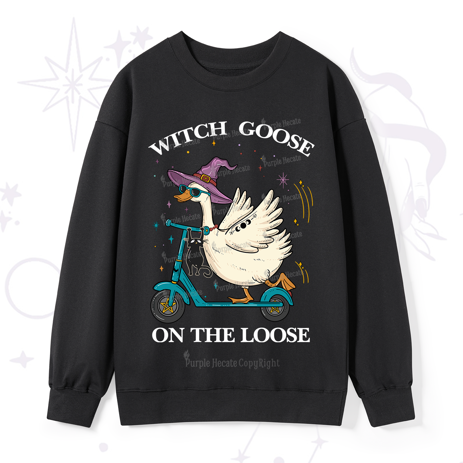 Purplehecate Witch Goose On The Loose Sweatshirt