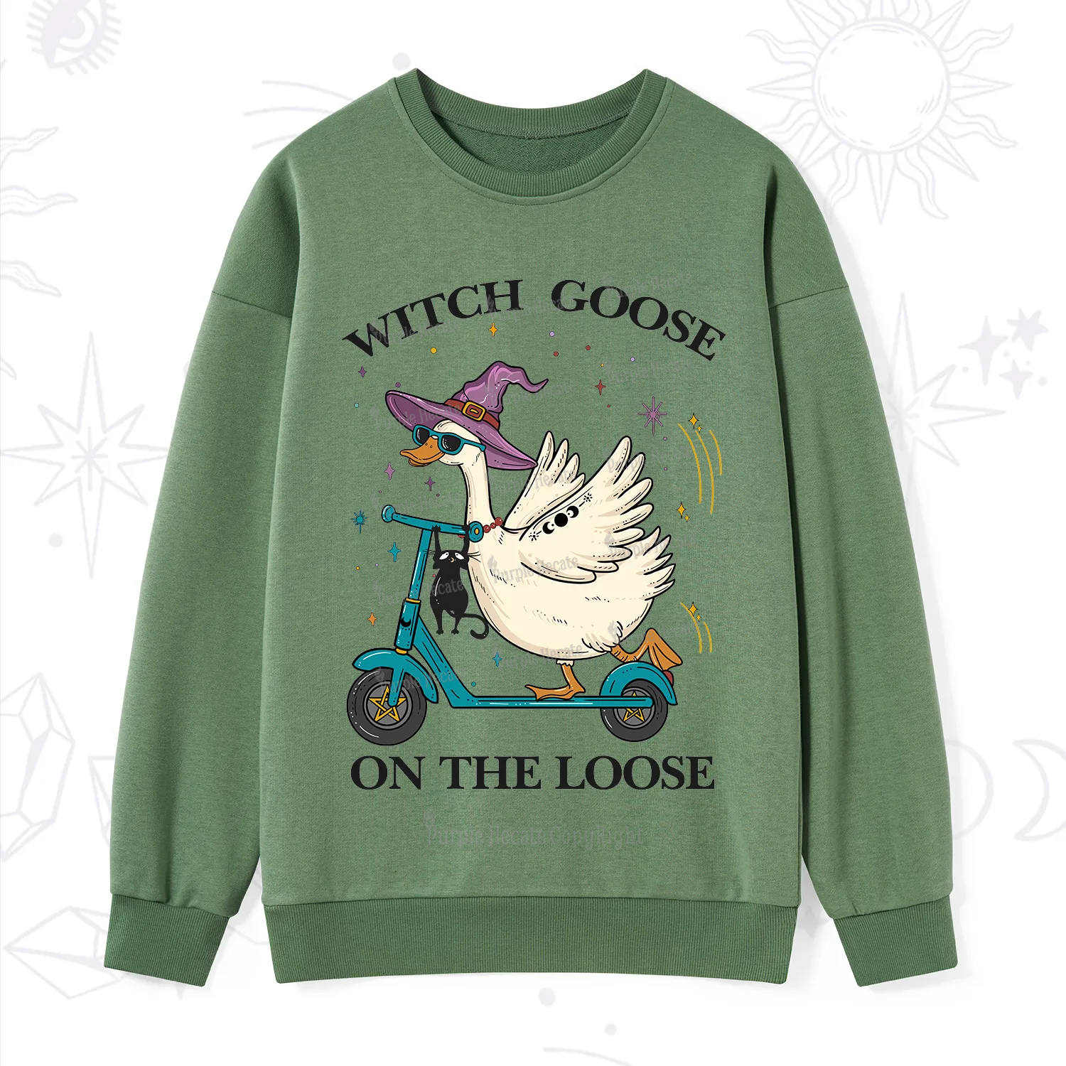 Purplehecate Witch Goose On The Loose Sweatshirt