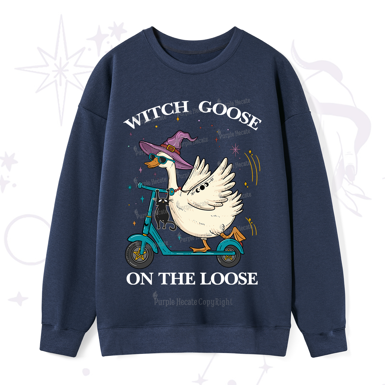 Purplehecate Witch Goose On The Loose Sweatshirt