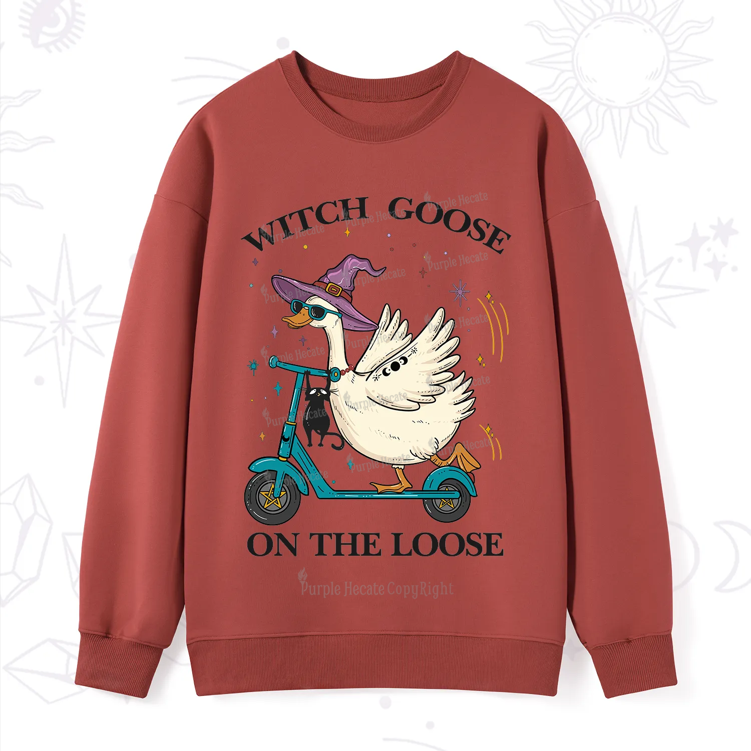 Purplehecate Witch Goose On The Loose Sweatshirt