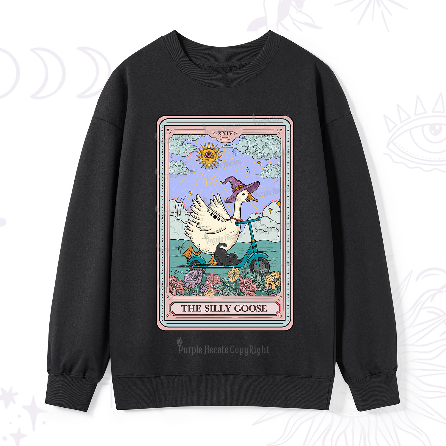Purplehecate The Silly Goose Tarot Card Sweatshirt