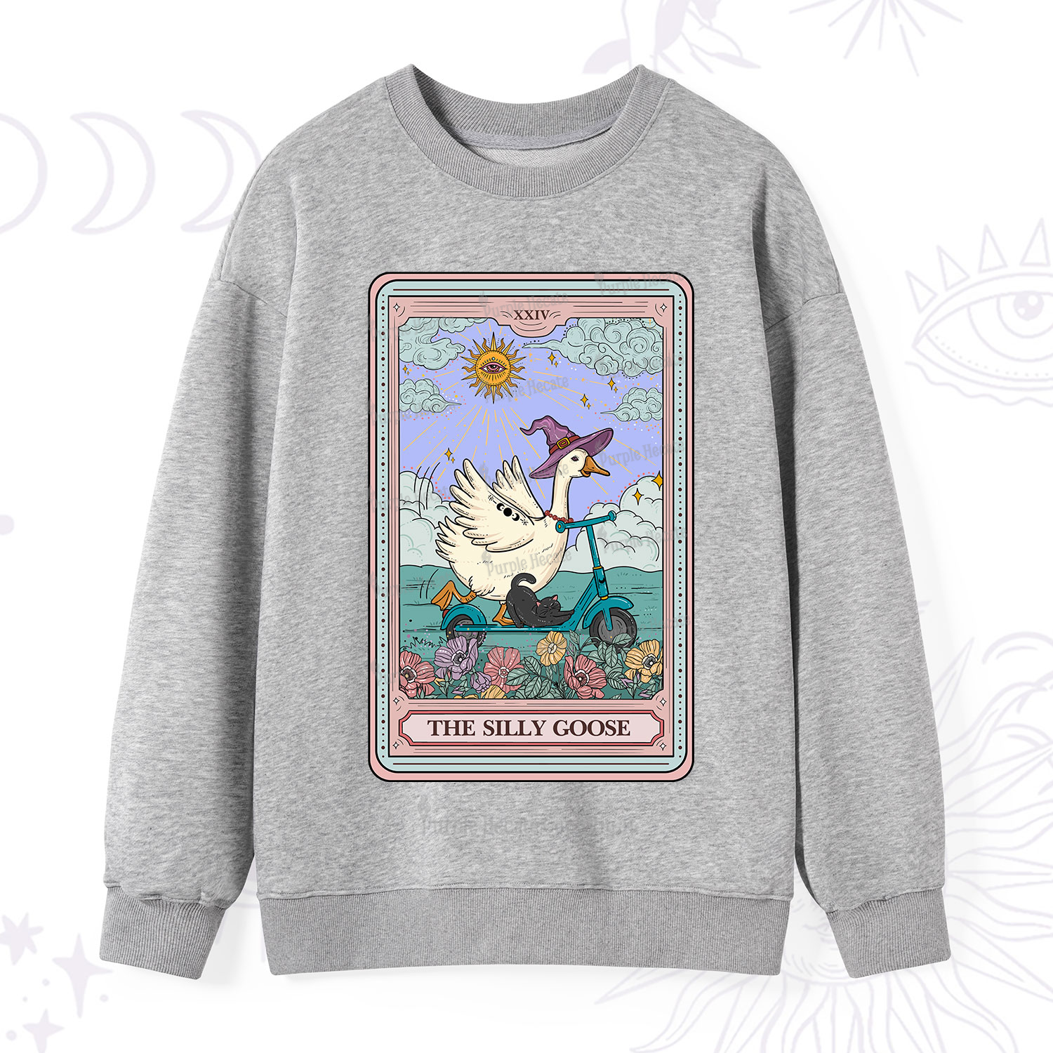 Purplehecate The Silly Goose Tarot Card Sweatshirt
