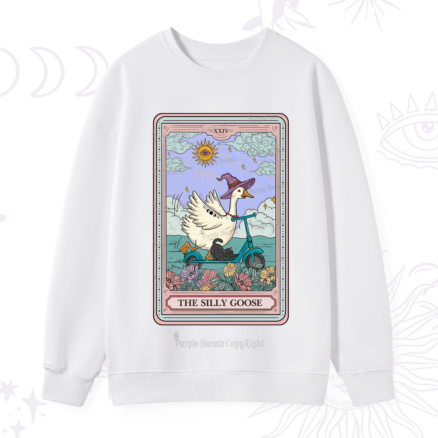 Purplehecate The Silly Goose Tarot Card Sweatshirt