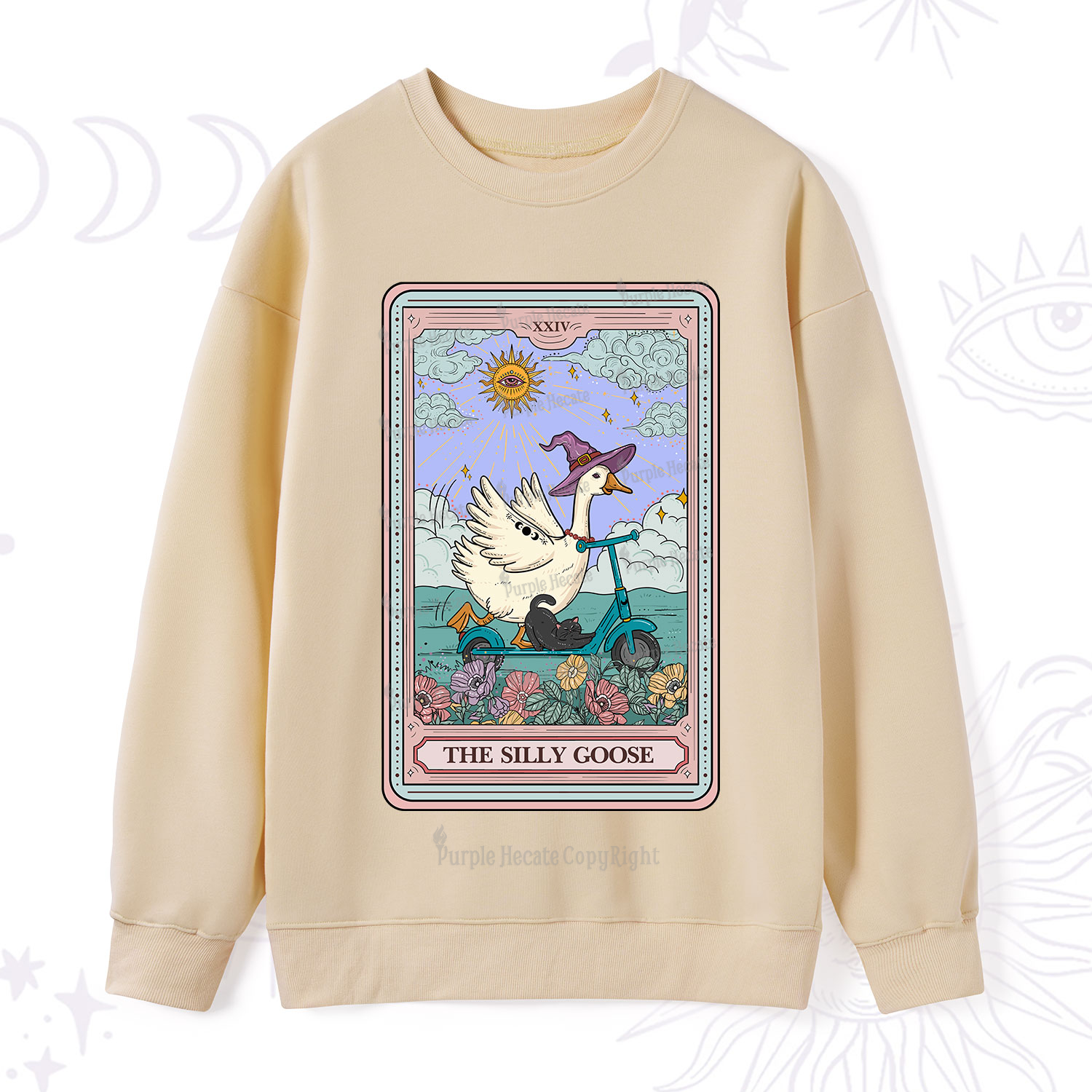 Purplehecate The Silly Goose Tarot Card Sweatshirt