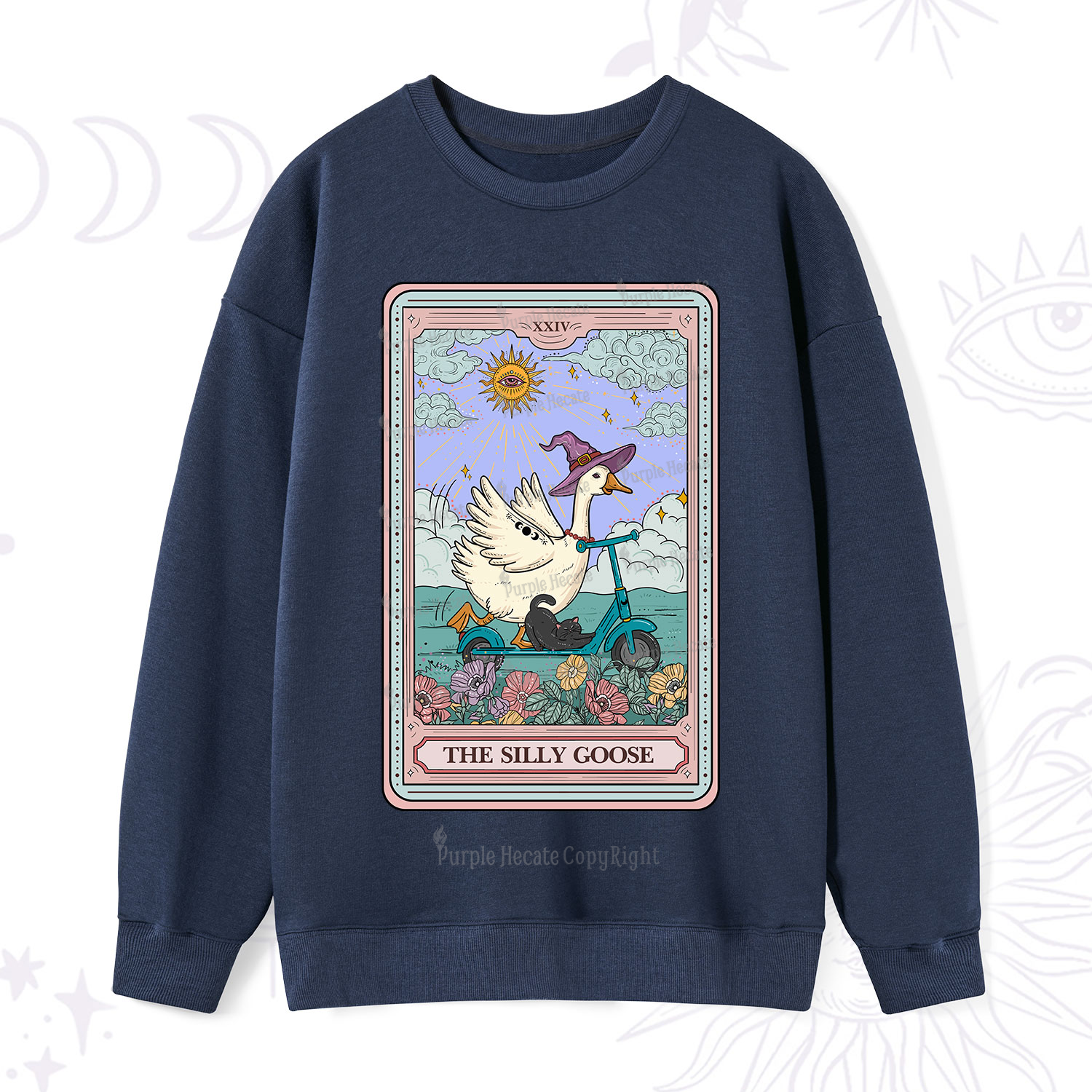 Purplehecate The Silly Goose Tarot Card Sweatshirt