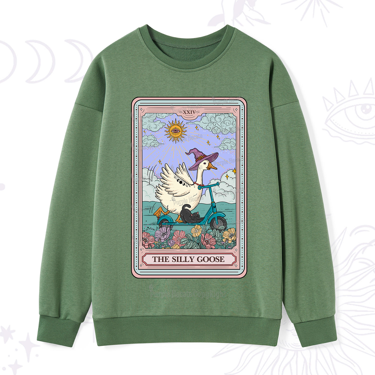 Purplehecate The Silly Goose Tarot Card Sweatshirt