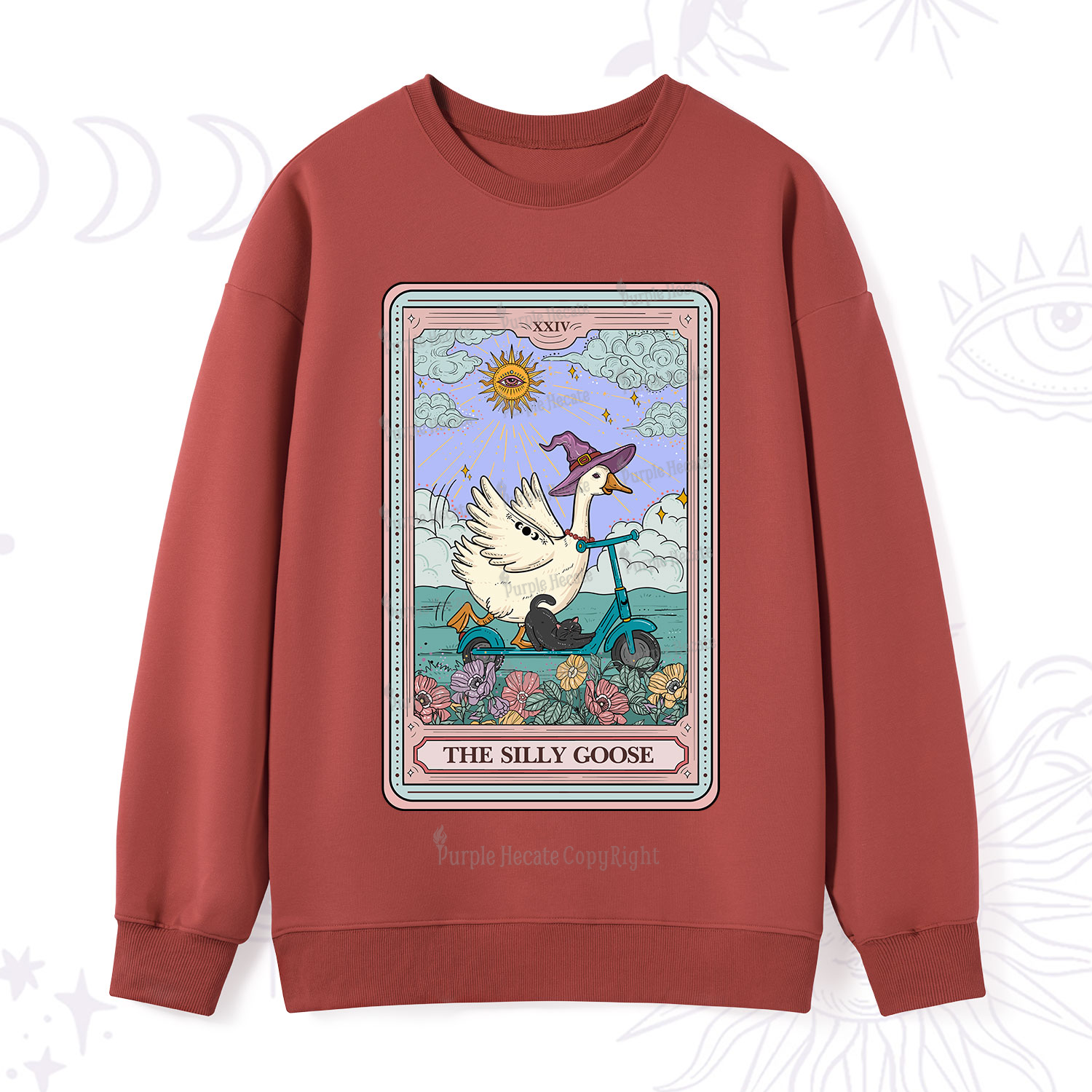 Purplehecate The Silly Goose Tarot Card Sweatshirt