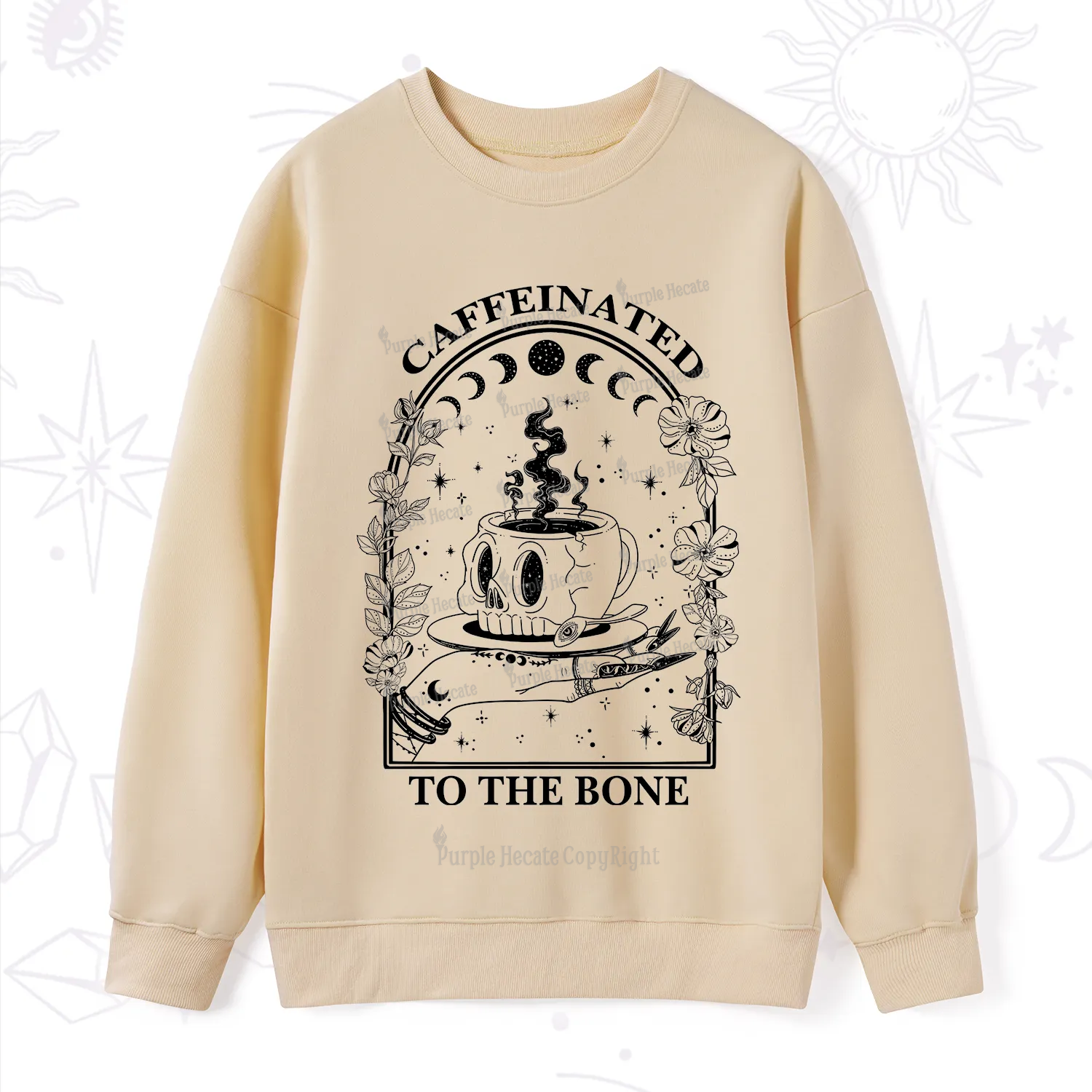 Purplehecate Caffeinated To The Bone Sweatshirt