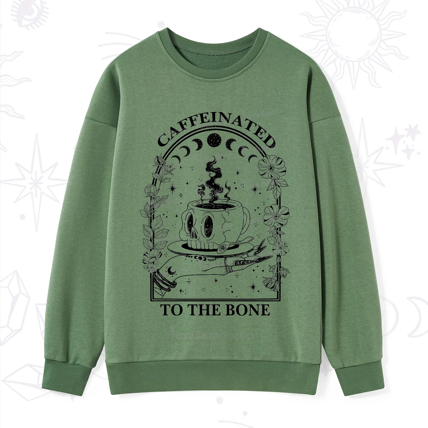 Purplehecate Caffeinated To The Bone Sweatshirt