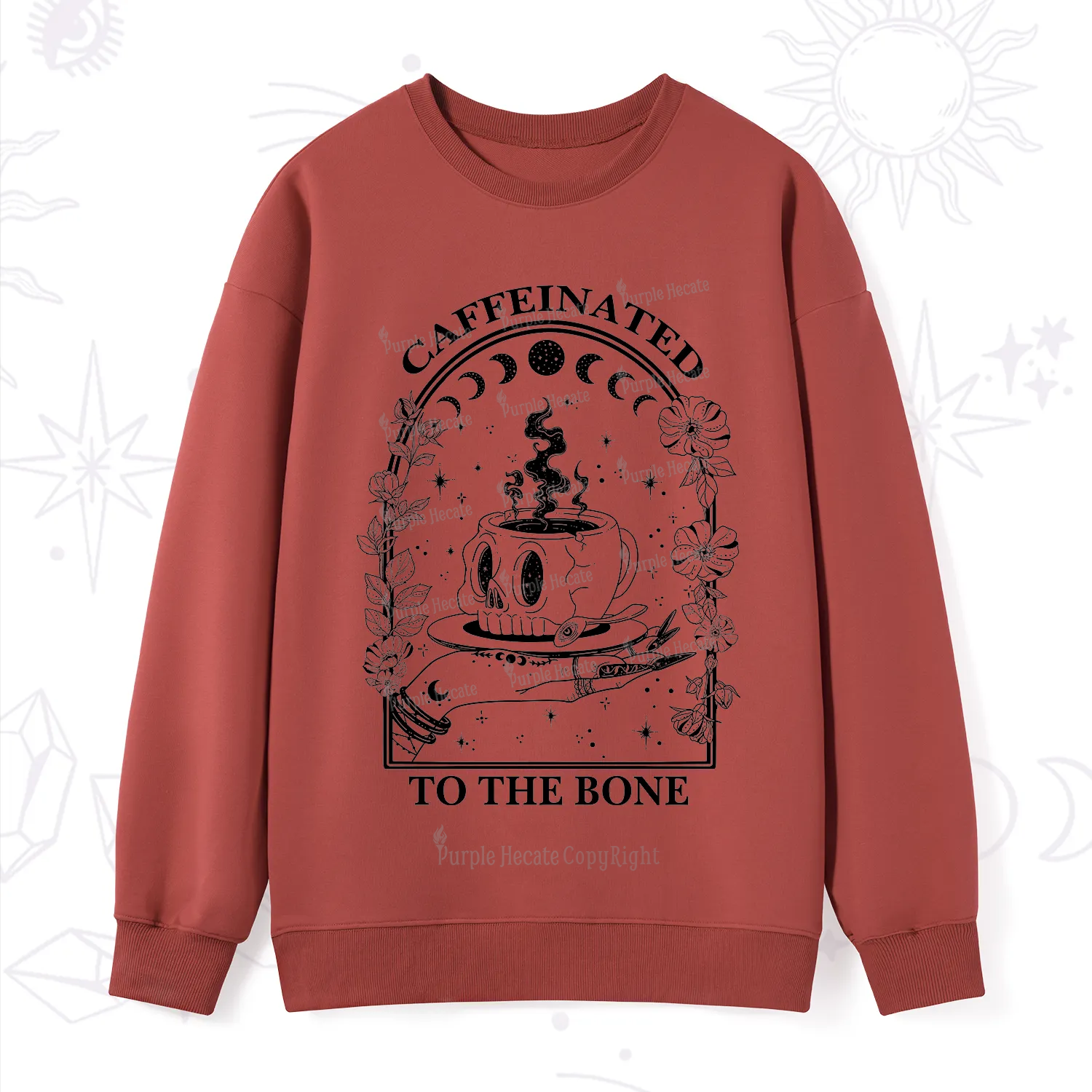 Purplehecate Caffeinated To The Bone Sweatshirt