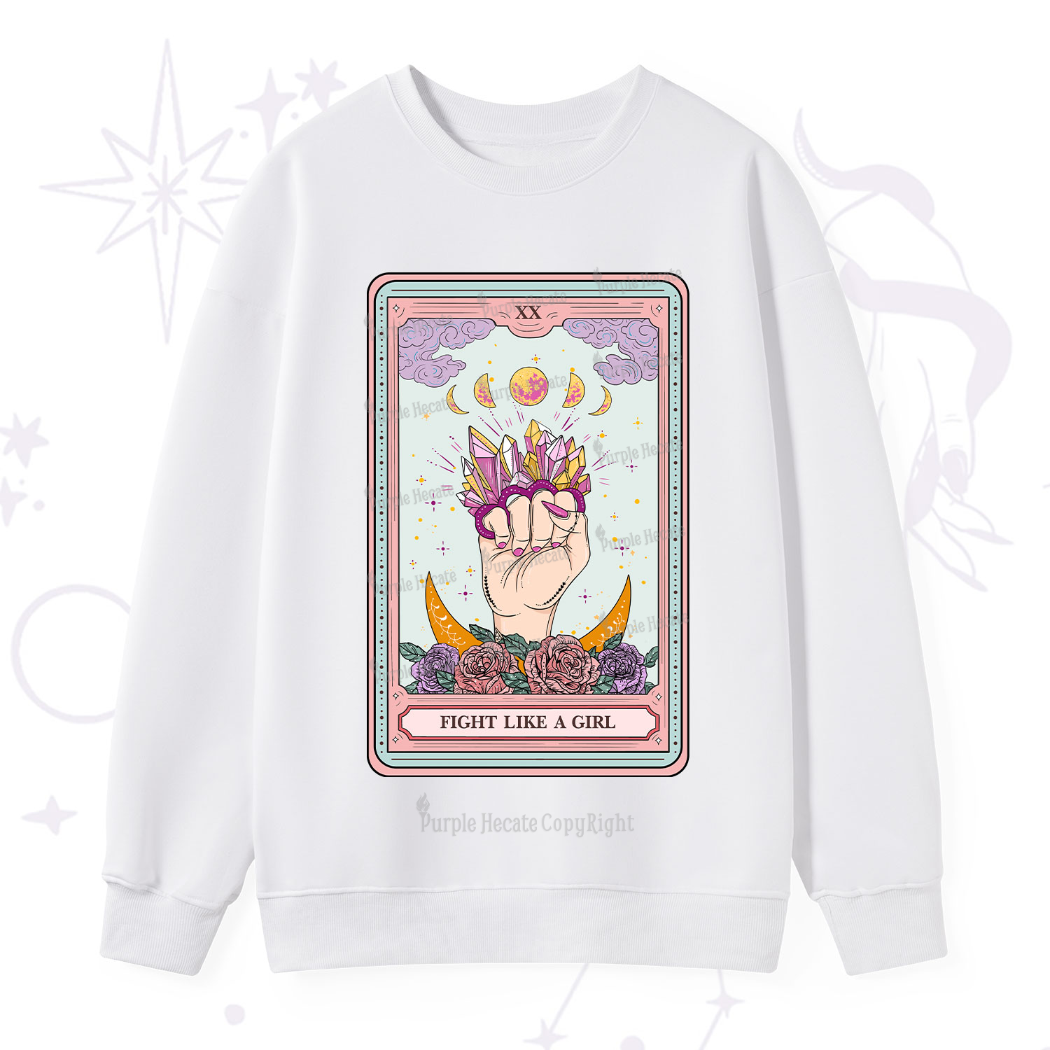 Purplehecate The Fight Like A Girl Tarot Sweatshirt