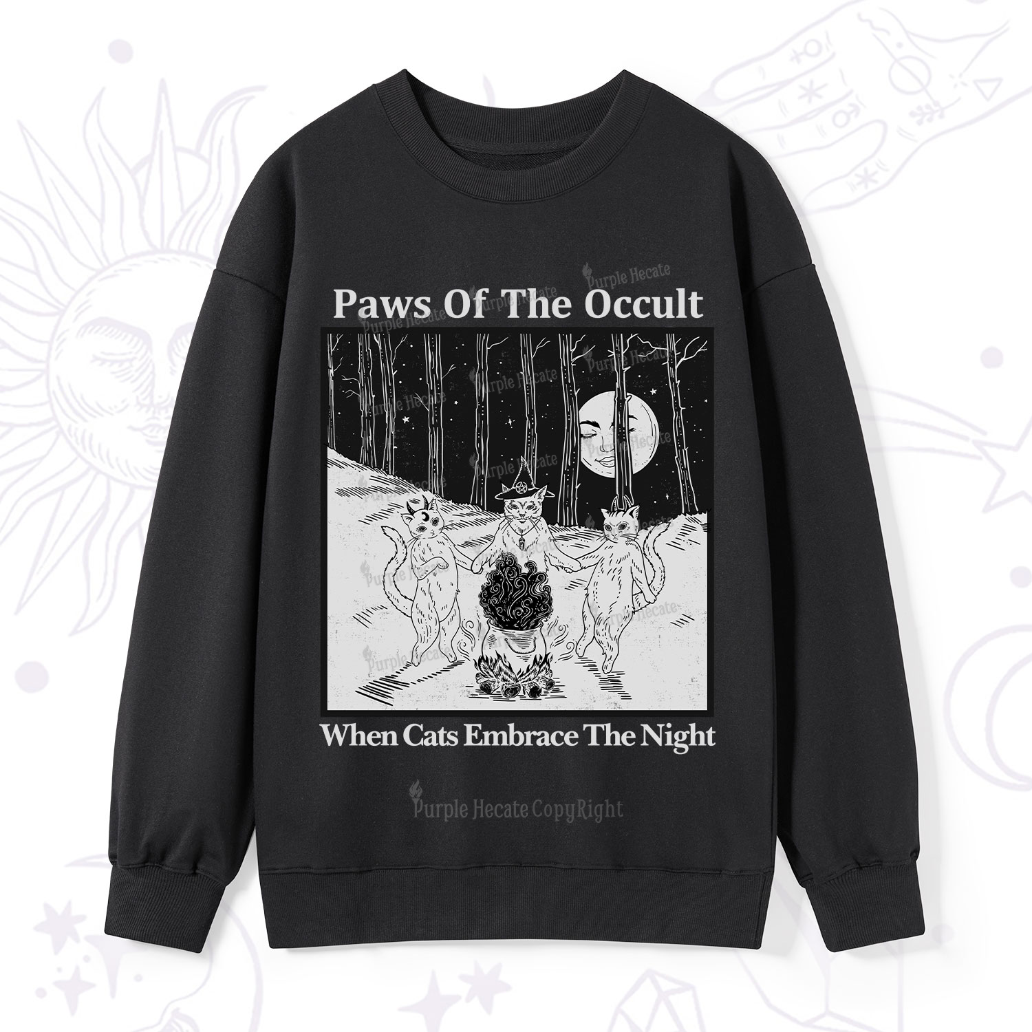 Purplehecate Witchy Cats Sweatshirt