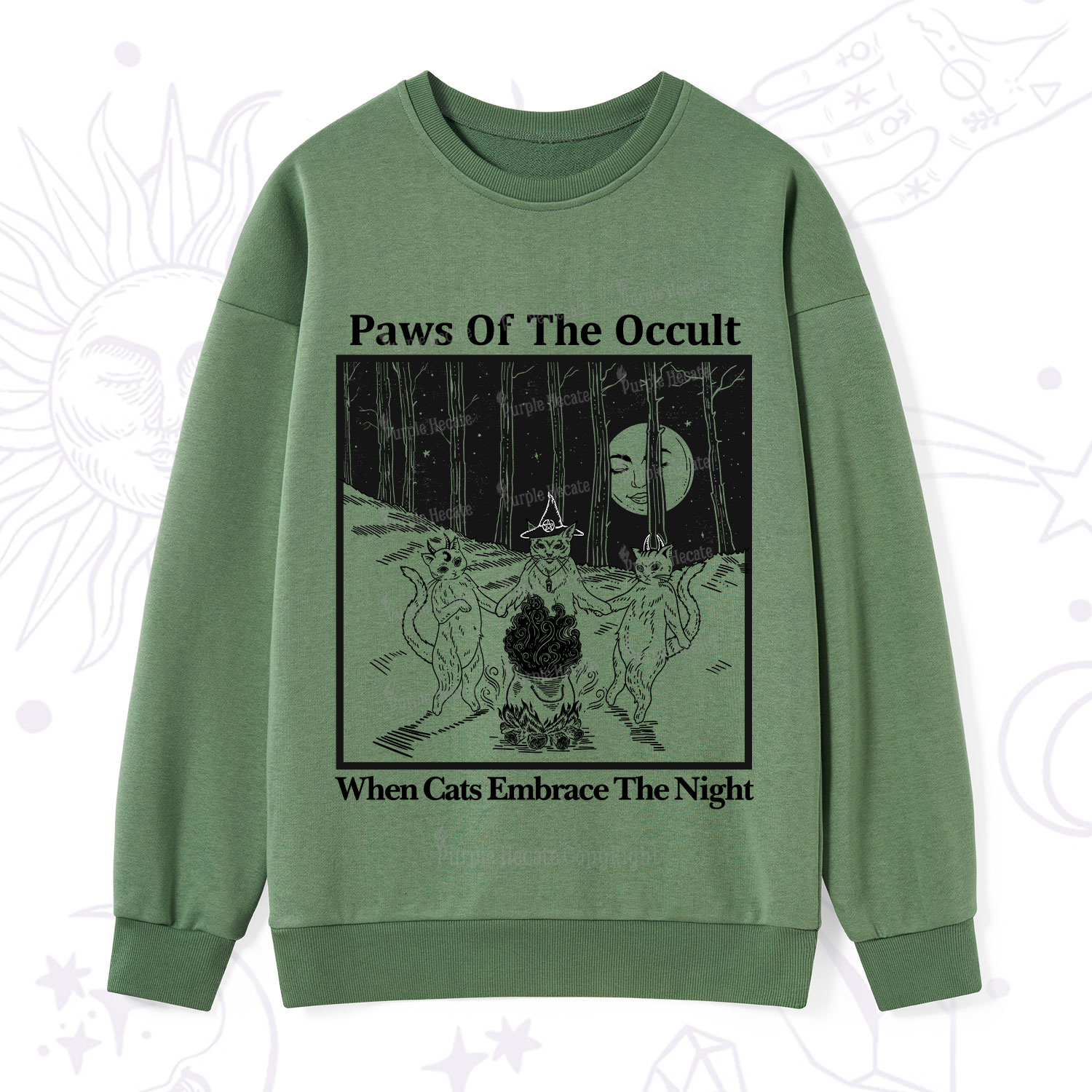 Purplehecate Witchy Cats Sweatshirt