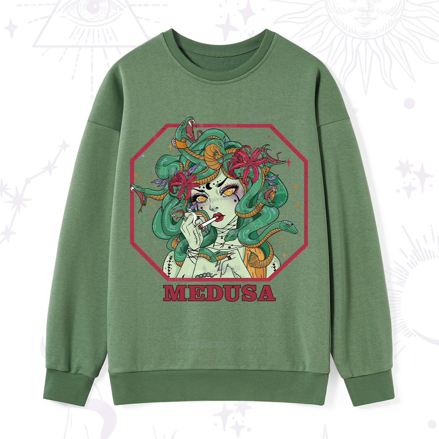 Purplehecate The Greek Goddess Medusa Sweatshirt