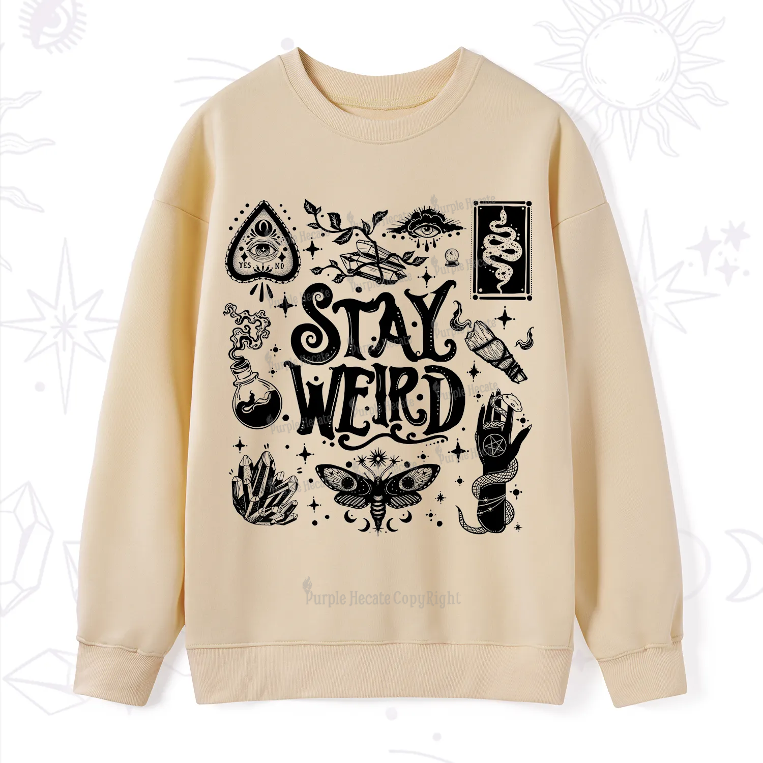 Purplehecate Stay Weird and Witchy Sweatshirt