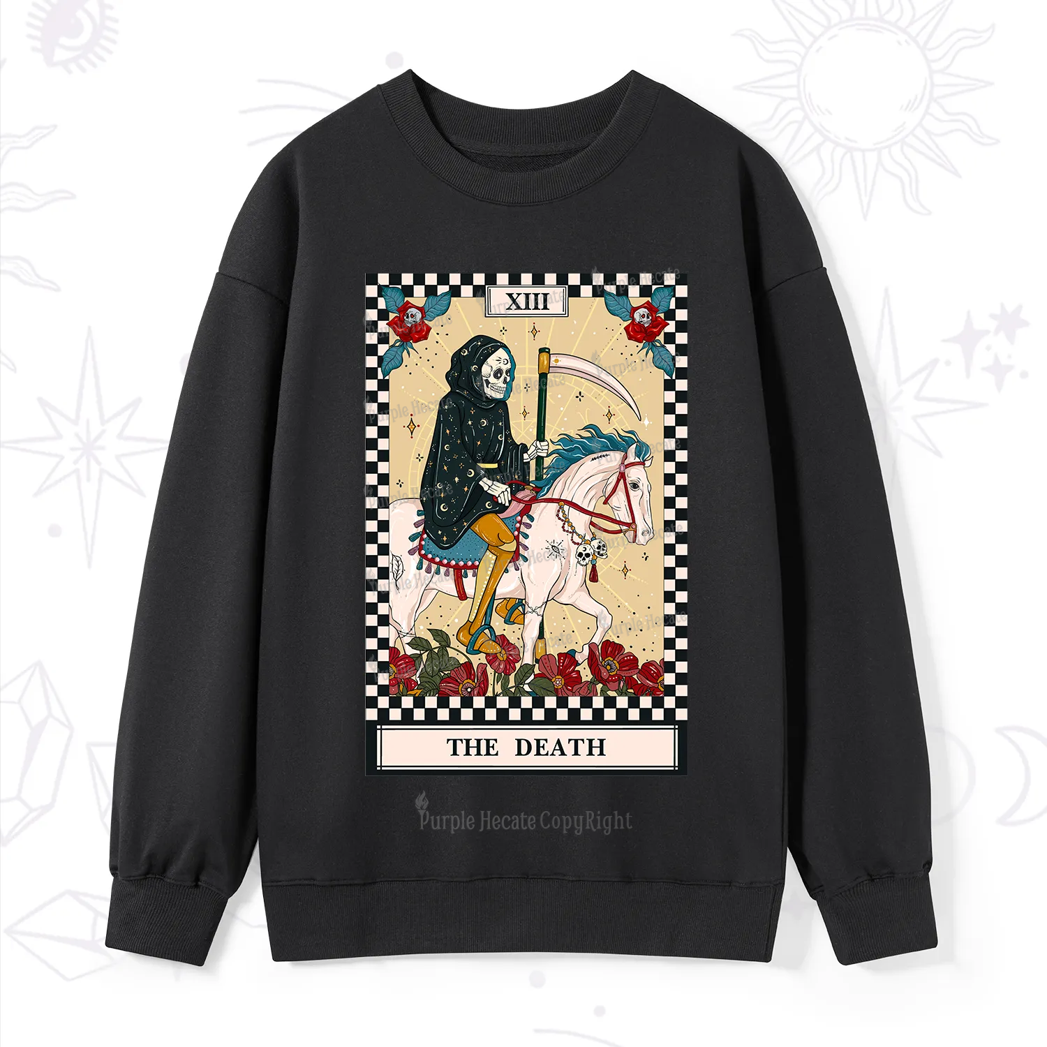 Purplehecate The Death Tarot Skeleton Sweatshirt