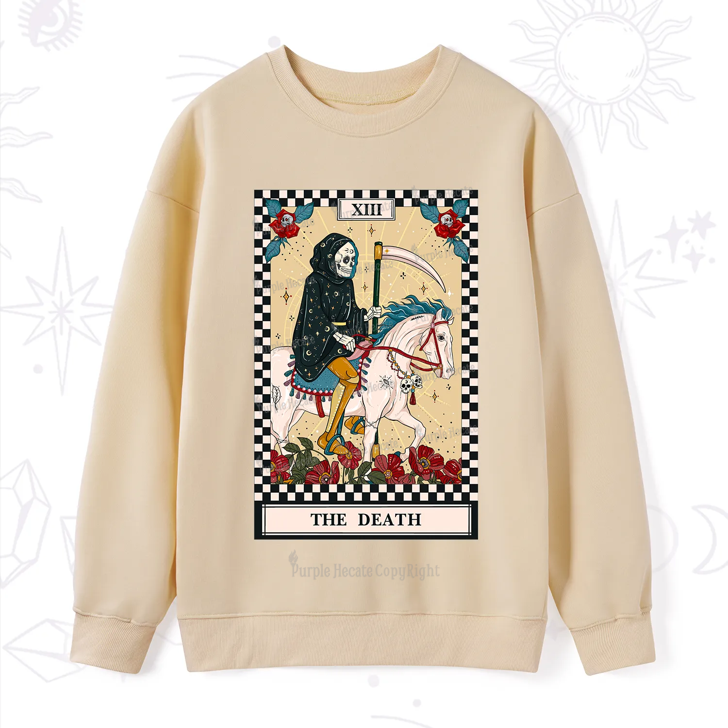 Purplehecate The Death Tarot Skeleton Sweatshirt