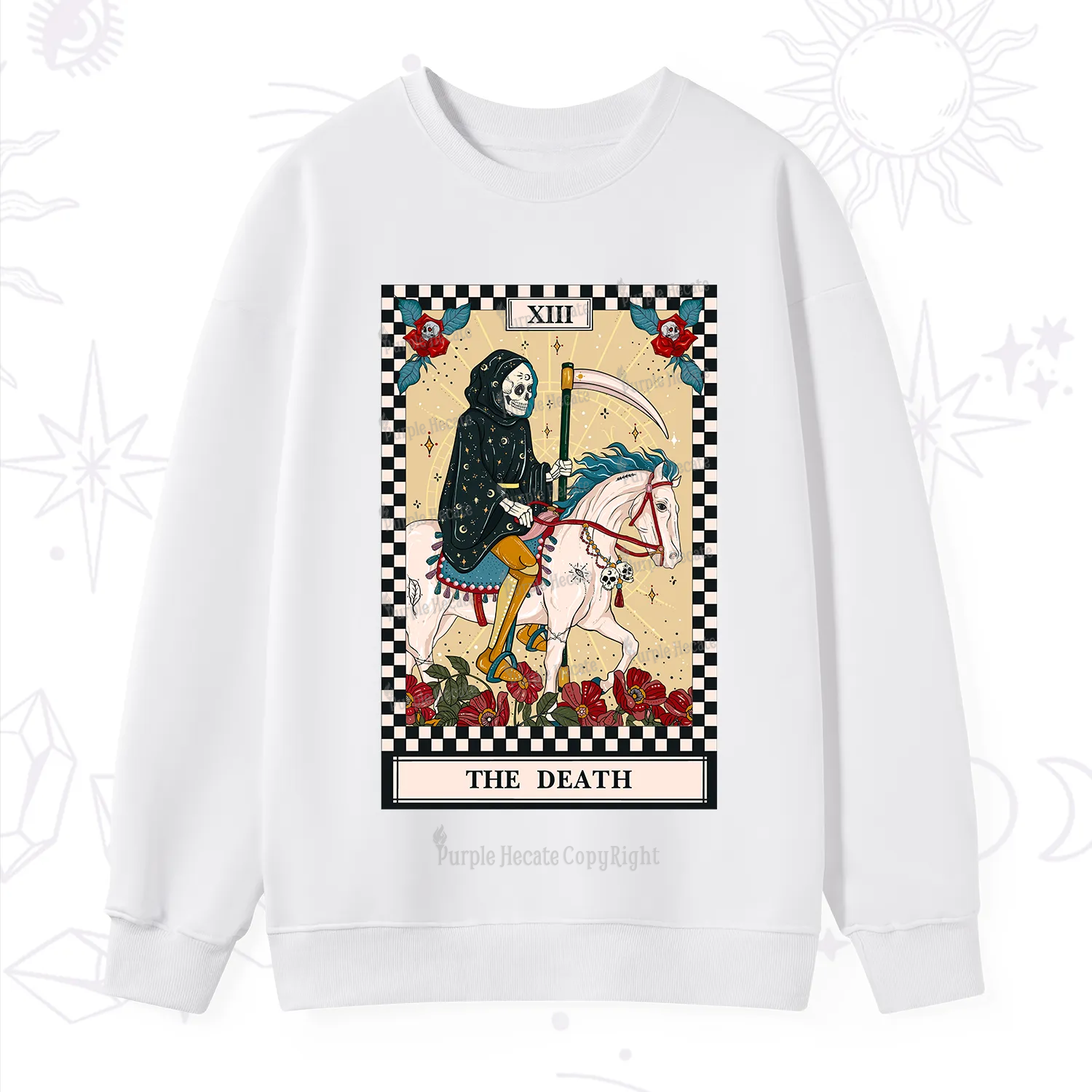 Purplehecate The Death Tarot Skeleton Sweatshirt